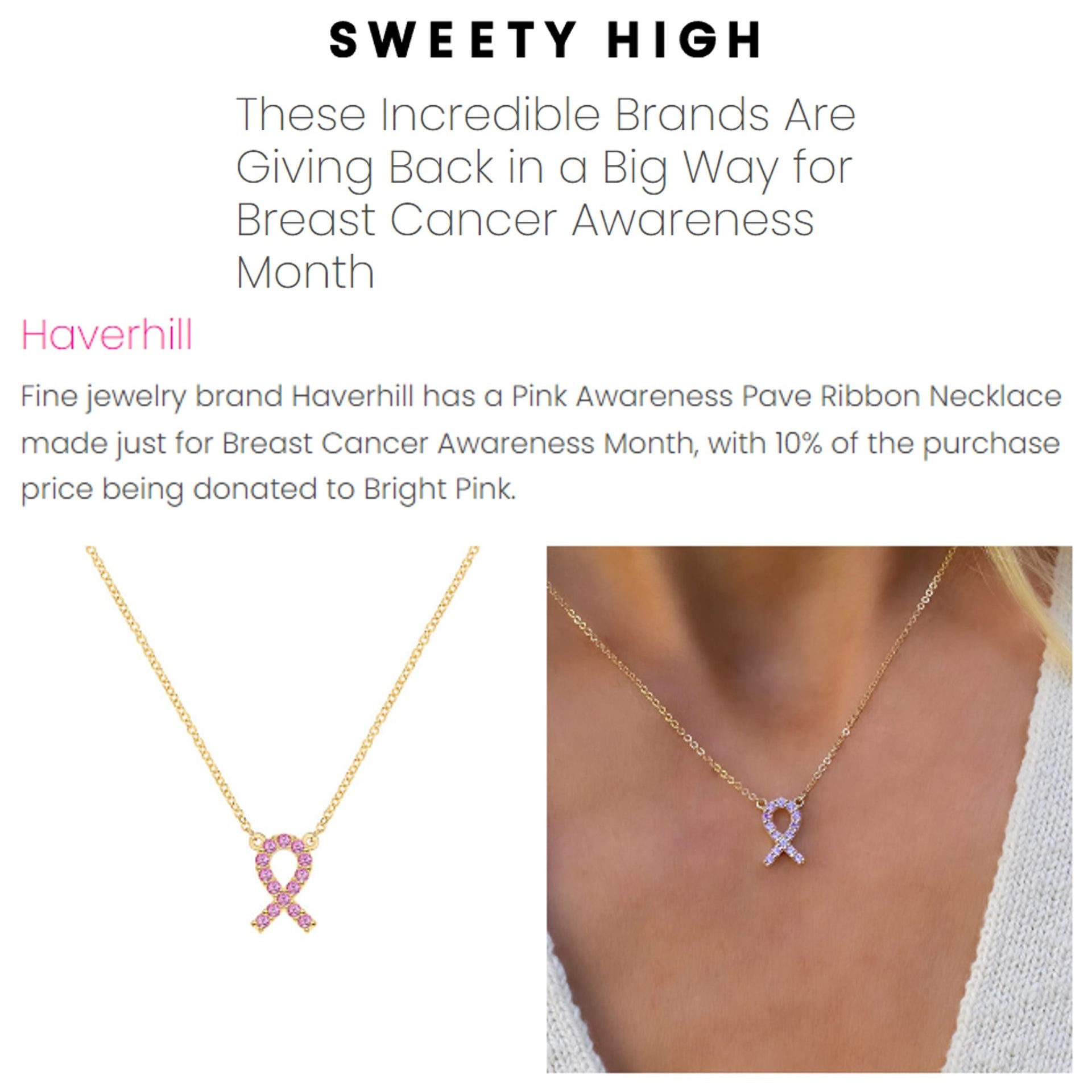 Breast cancer sales fine jewelry