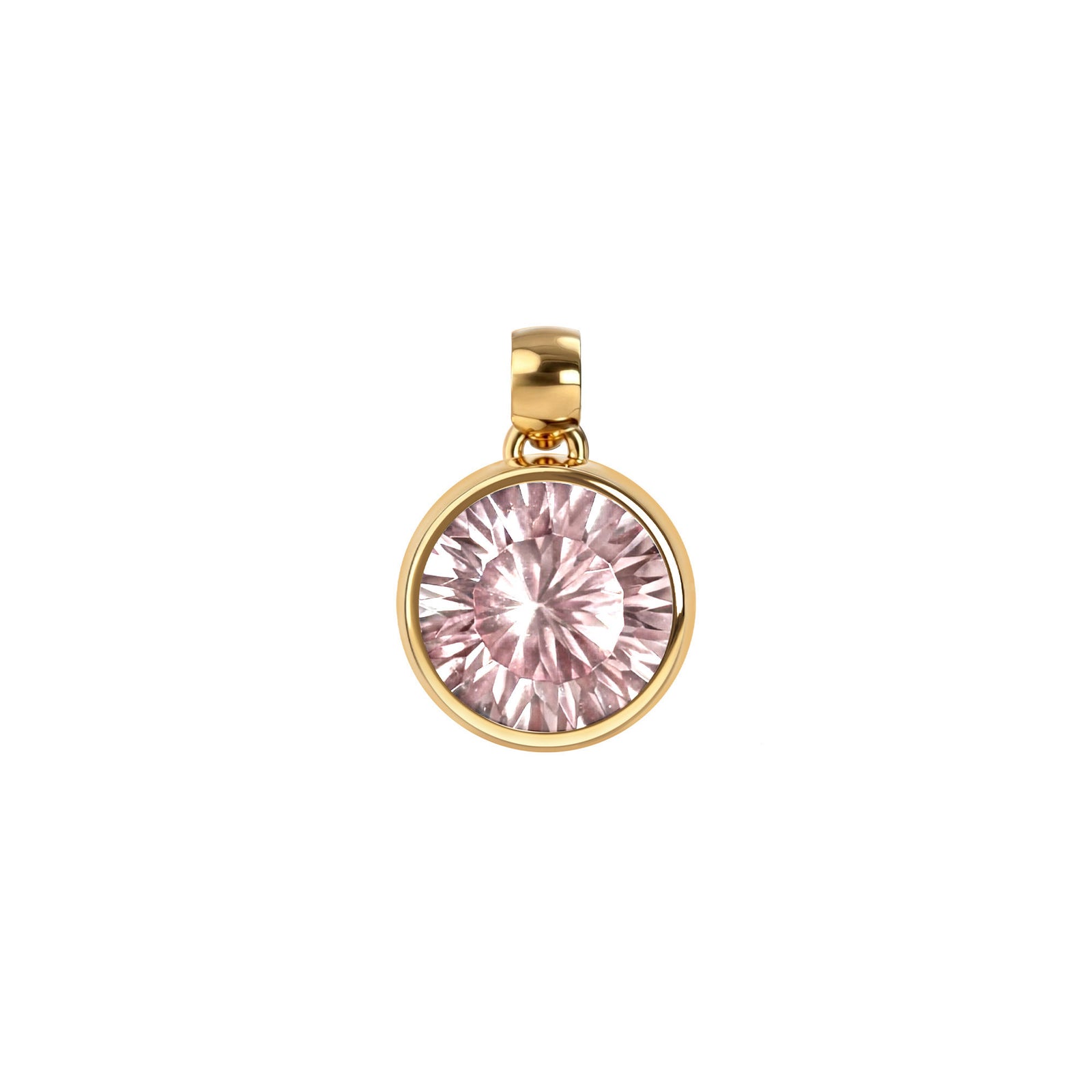 Jamestown Blush Sapphire Pendant in 14k Gold (October)