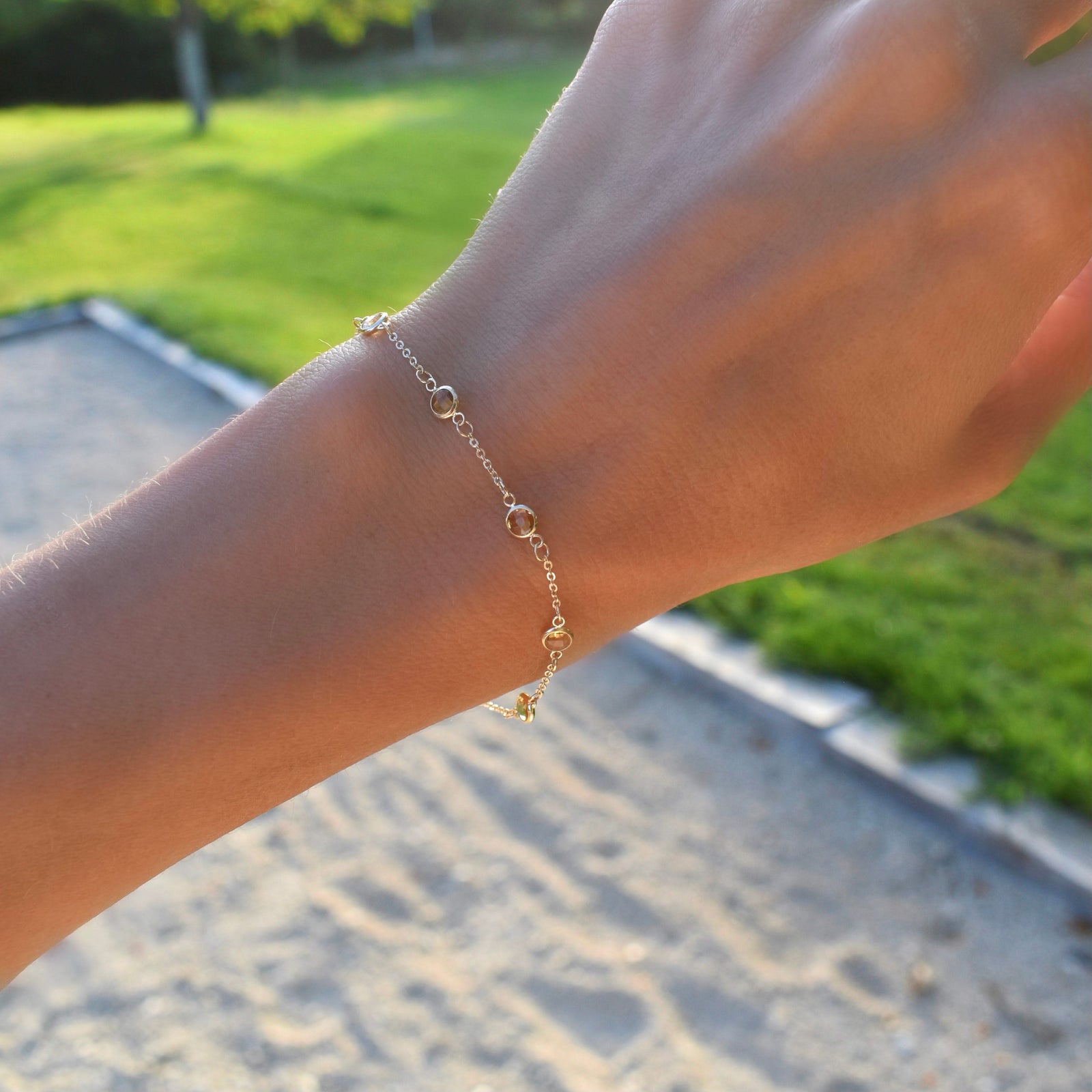 Bayberry 7 Citrine Bracelet in 14k Gold (November)