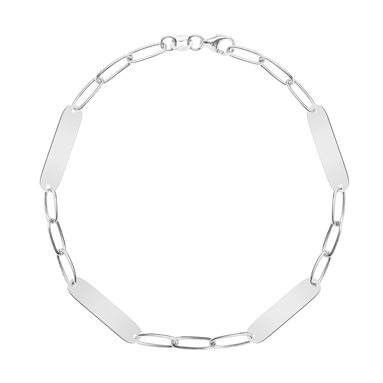 Large 4 Nameplate Bracelet on Adelaide in 14k Gold