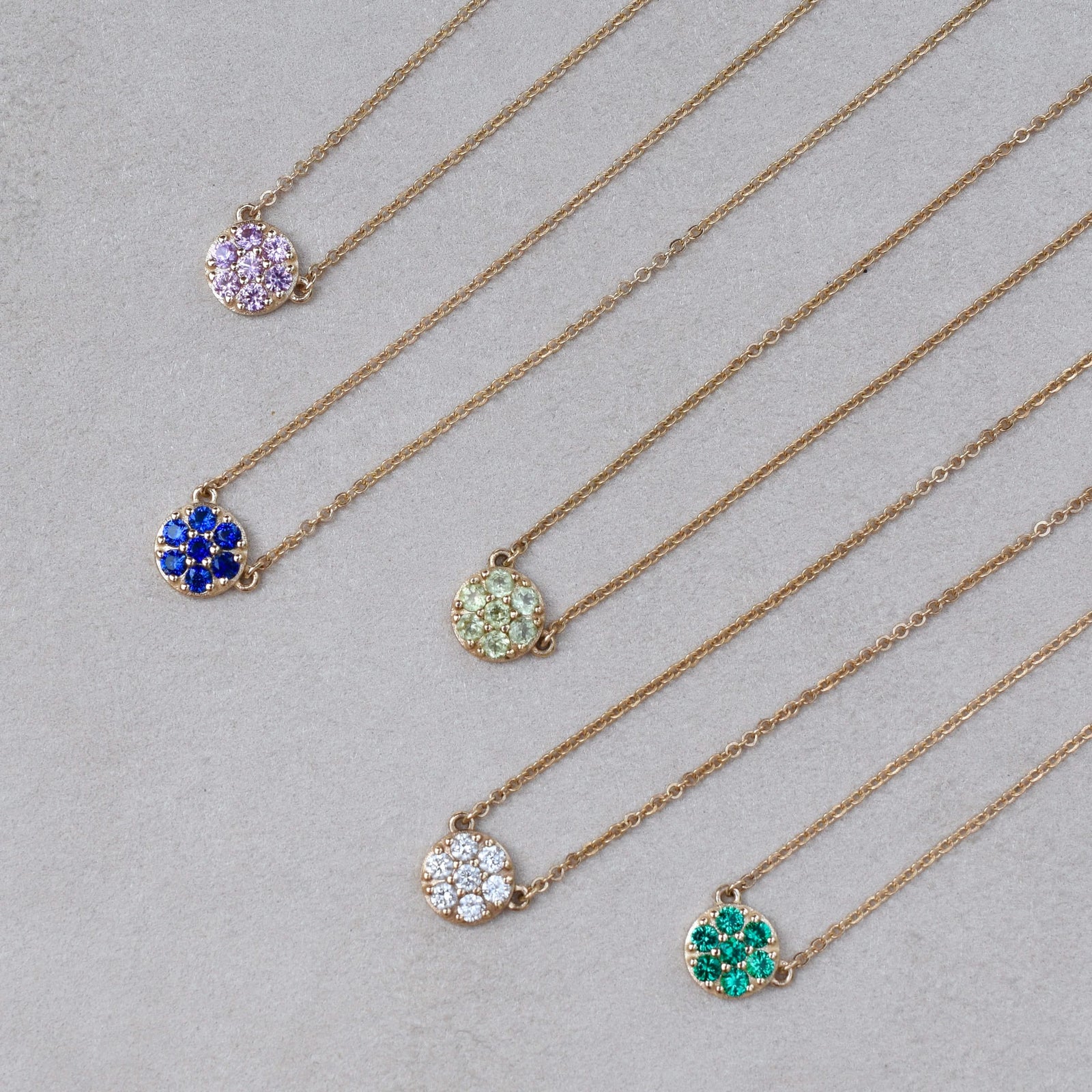 Rosecliff Sapphire Mini Necklace in Solid 14k Gold (September)