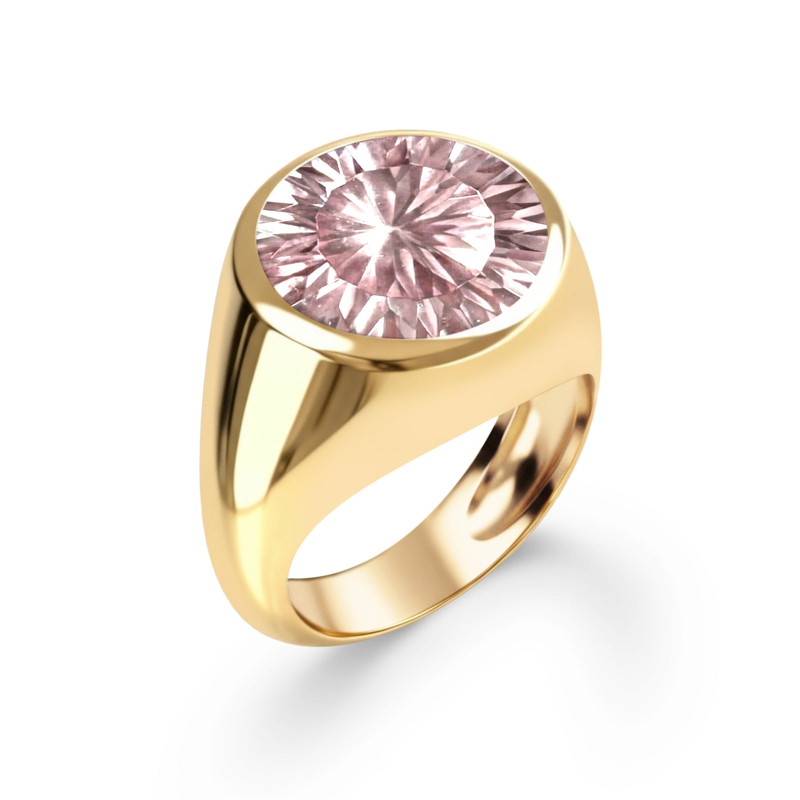 Jamestown Blush Sapphire Ring in 14k Gold (October)