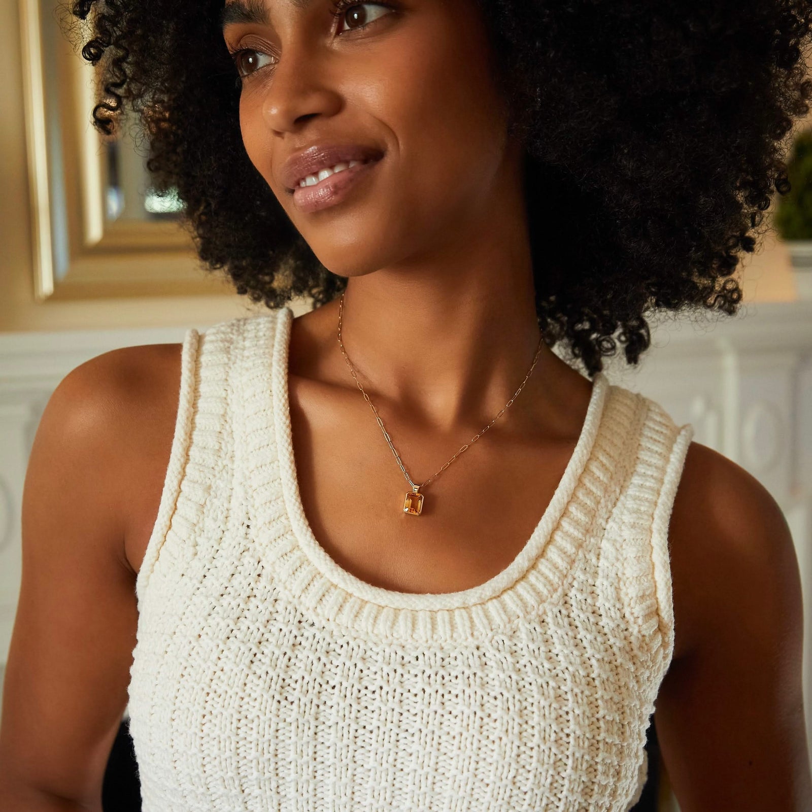 Warren Citrine Pendant in 14k Gold (November)