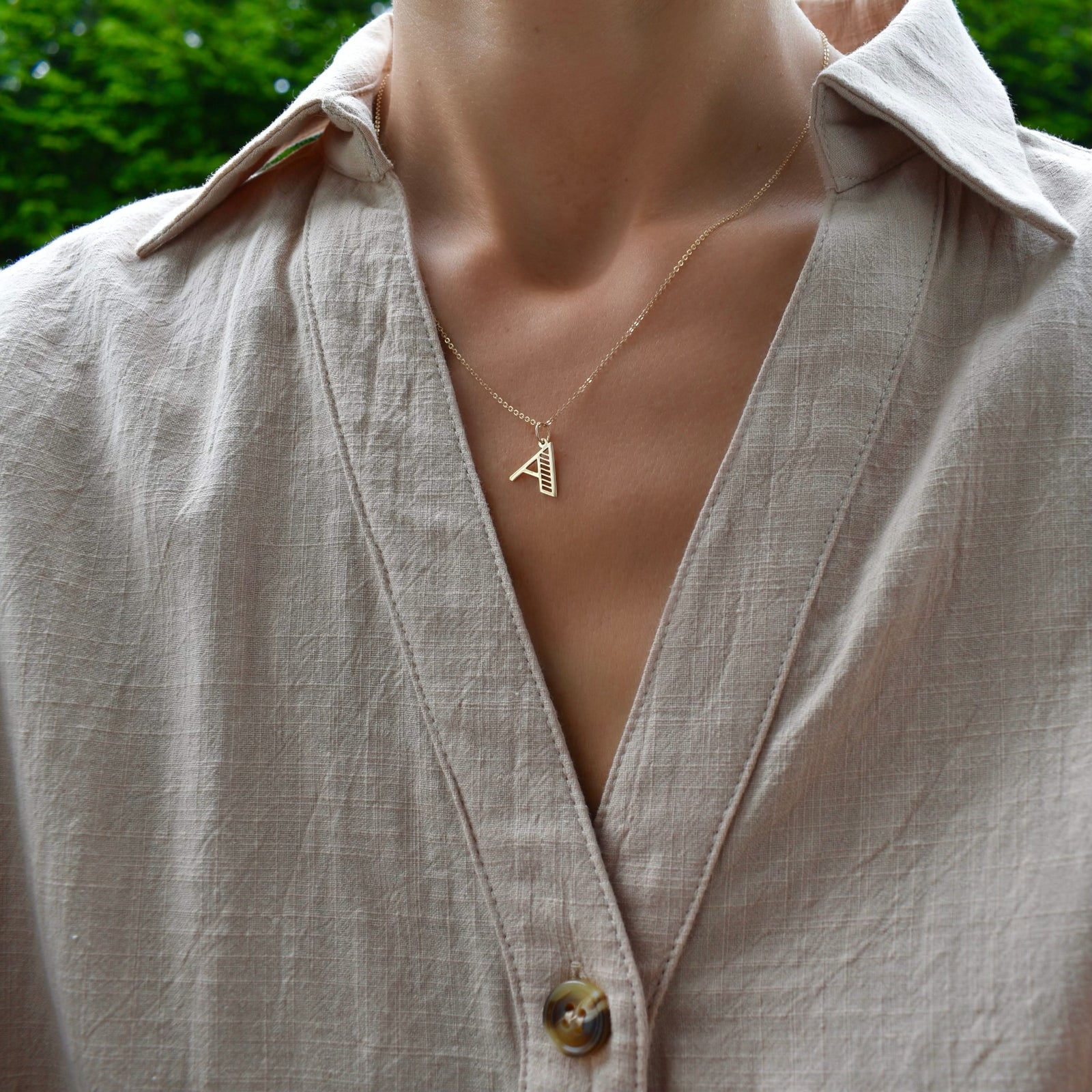 Essex Letter Pendant in 14k Gold