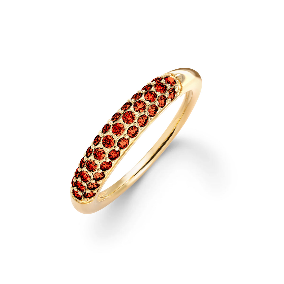 Adelaide Pavé Crimson Diamond Ring in 14k Gold (January)