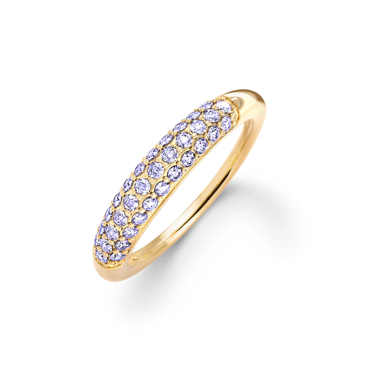 Adelaide Pavé Lavender Sapphire Ring in 14k Gold (February)