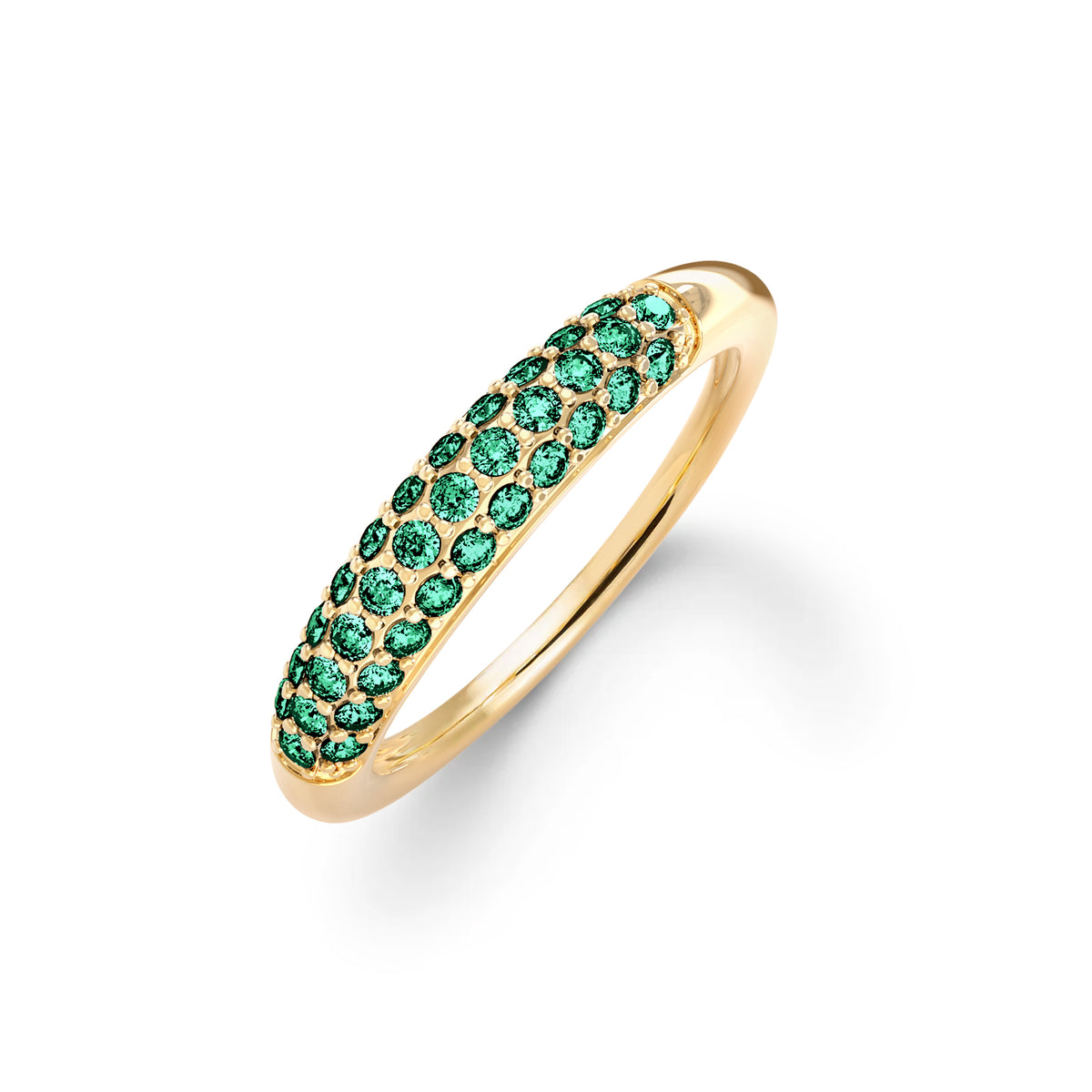 Adelaide Pavé Emerald Ring in 14k Gold (May)