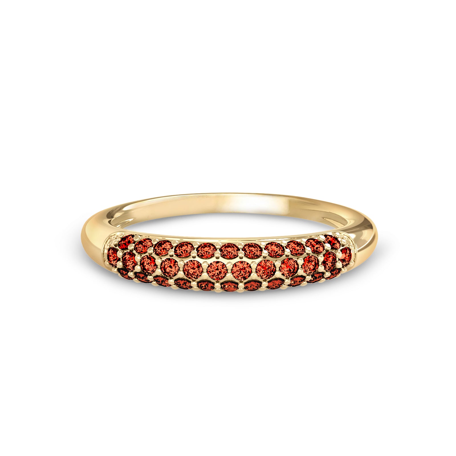 Adelaide Pavé Crimson Diamond Ring in 14k Gold (January)