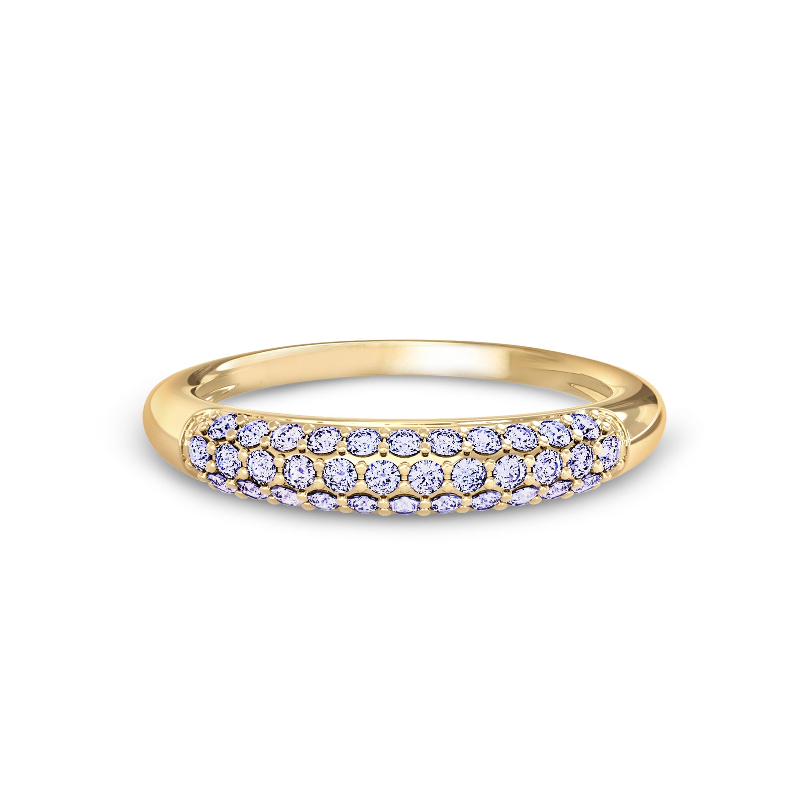 Adelaide Pavé Lavender Sapphire Ring in 14k Gold (February)