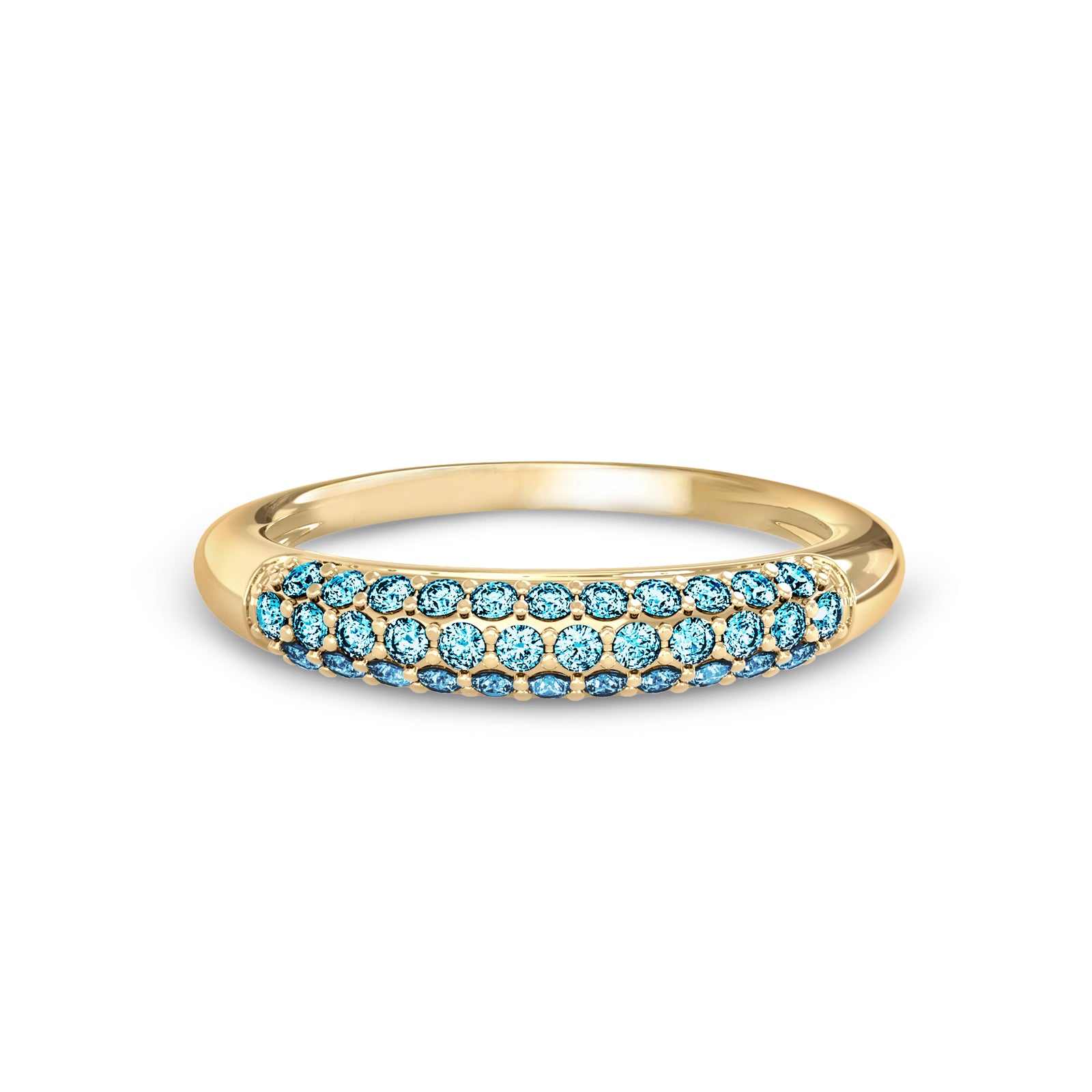 Adelaide Pavé Glacier Diamond Ring in 14k Gold (March)