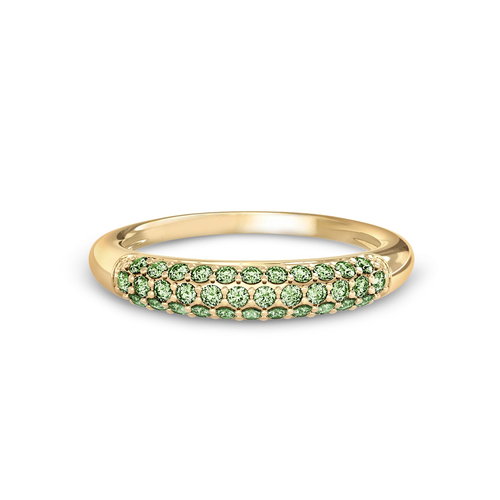 Adelaide Pavé Pistachio Diamond Ring in 14k Gold