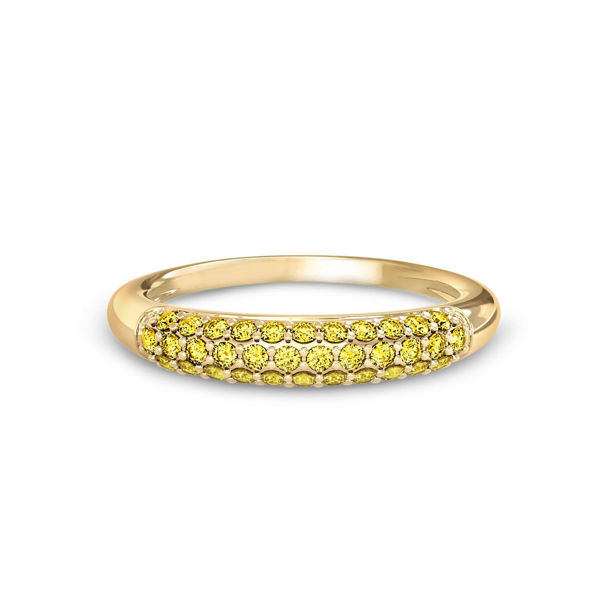 Adelaide Pavé Canary Diamond Ring in 14k Gold (November)
