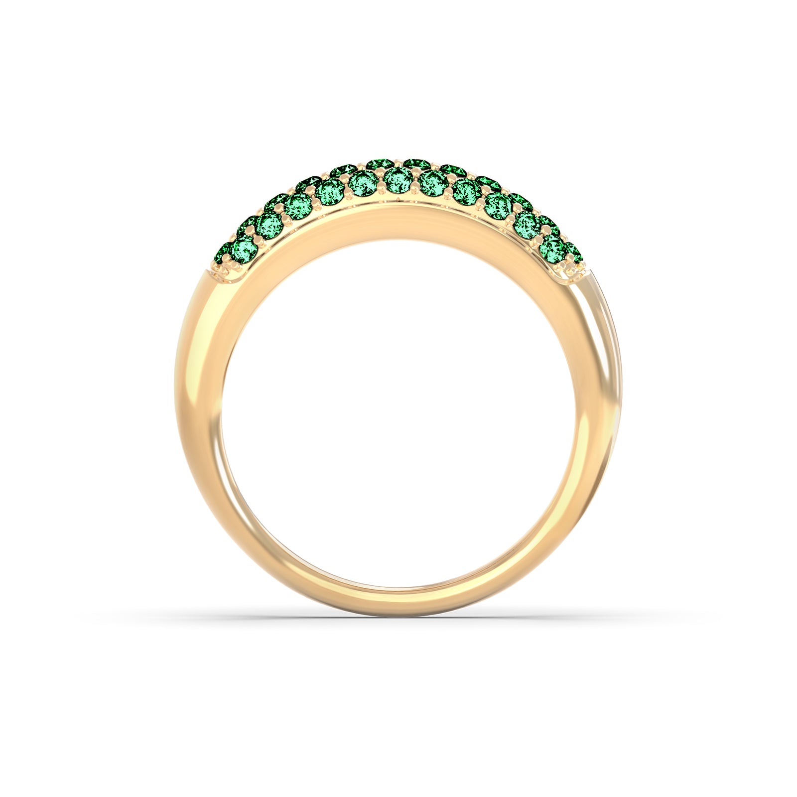 Adelaide Pavé Emerald Ring in 14k Gold (May)
