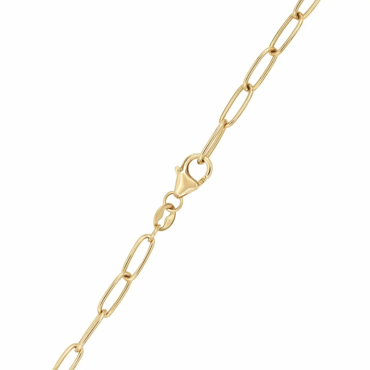 8.4 x 3.2 mm paperclip chain links with a lobster claw clasp