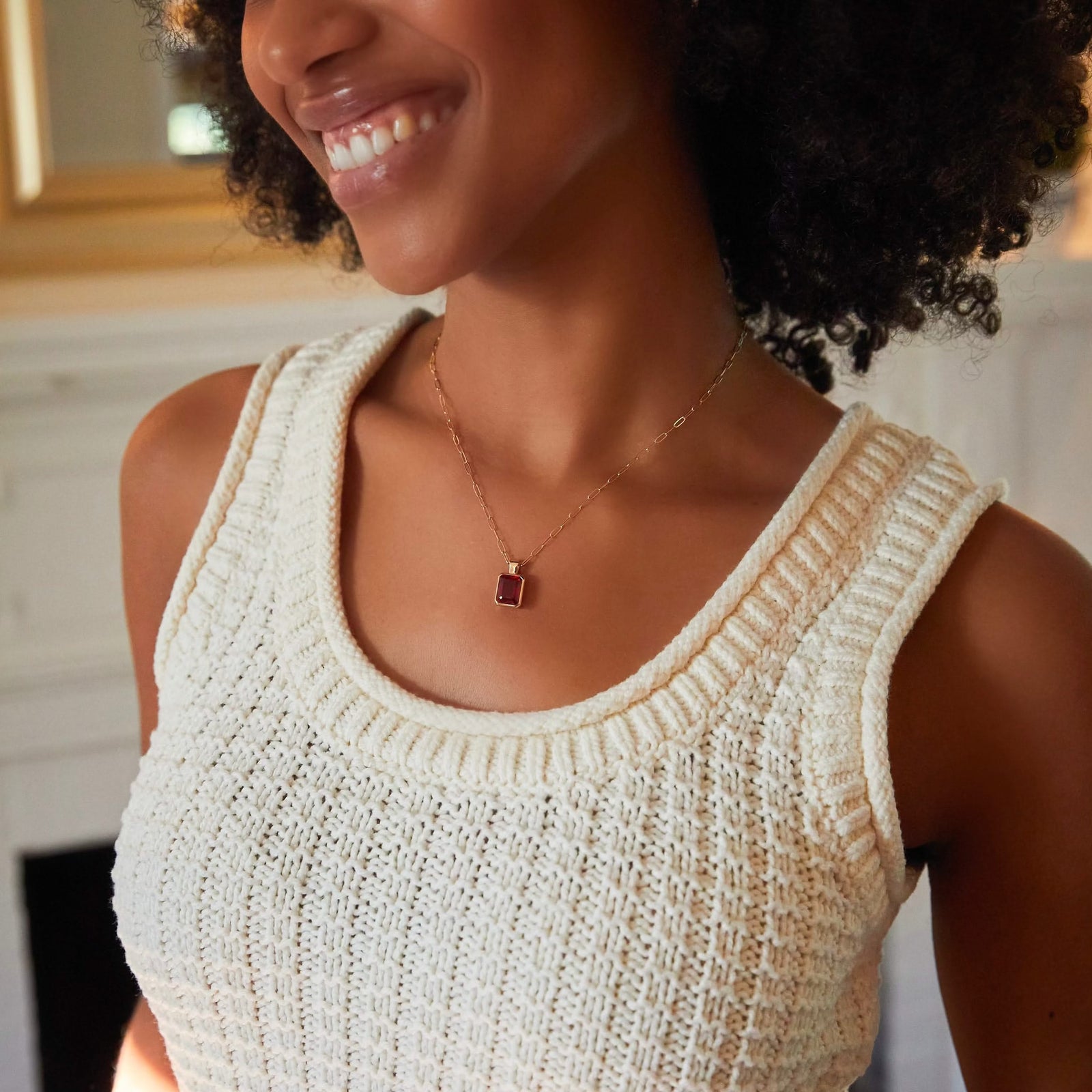 Warren Ruby Pendant in 14k Gold (July)