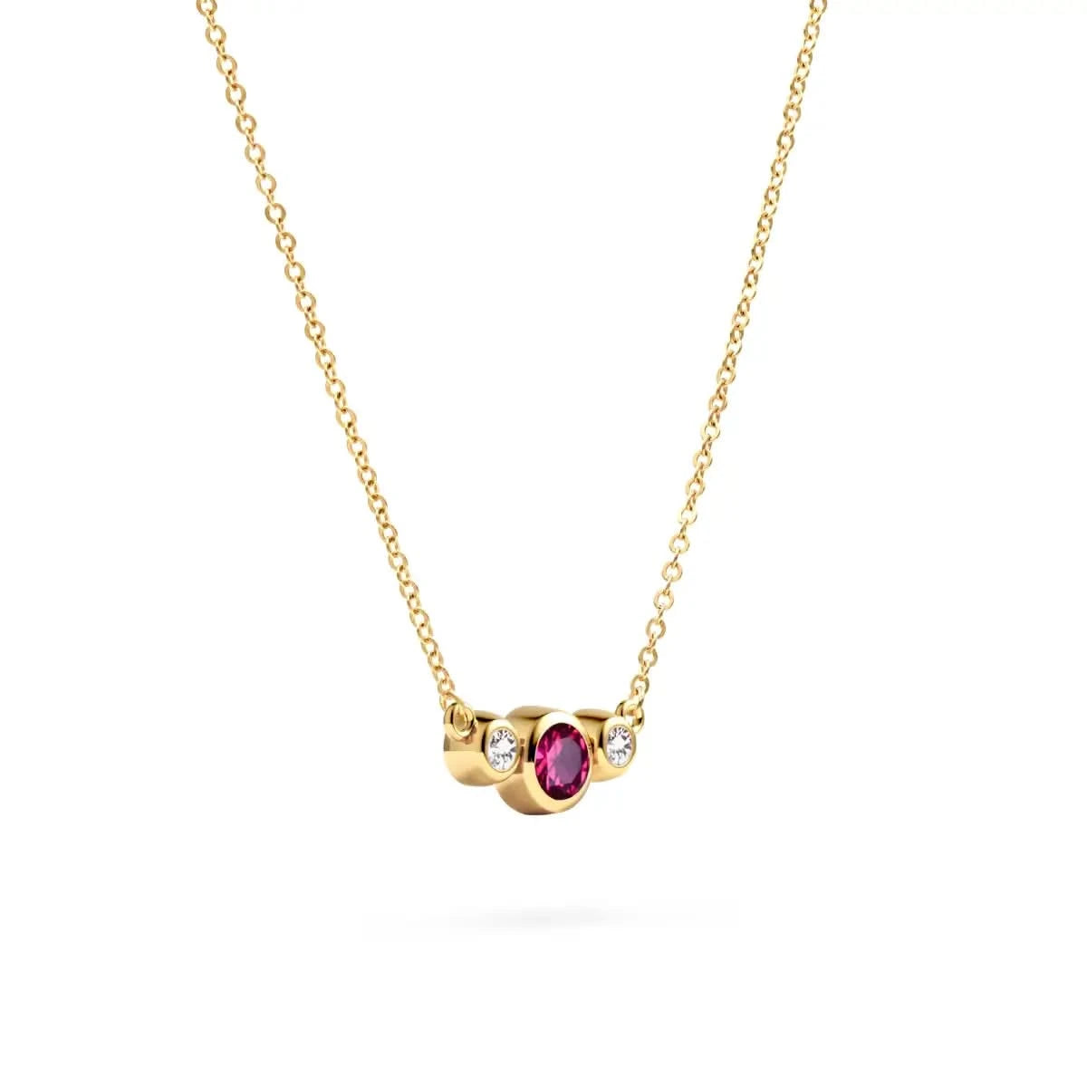 Barrington Ruby Necklace with Diamond Side Stones (July)