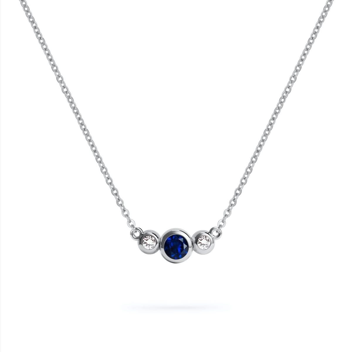 Barrington Sapphire Necklace with Diamond Side Stones (September)
