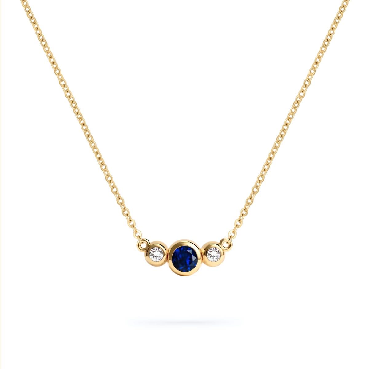 Barrington Sapphire Necklace with Diamond Side Stones (September)