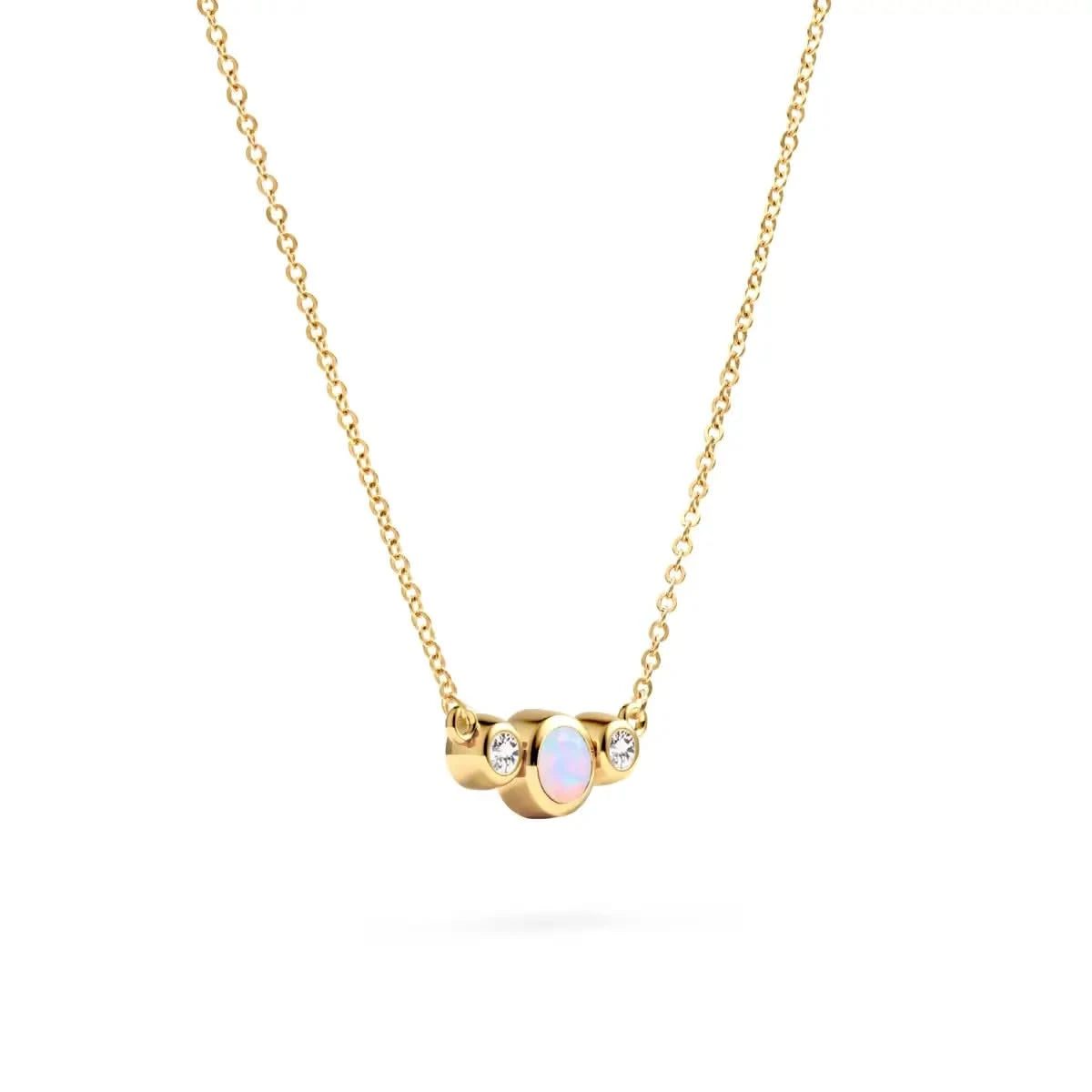 Barrington Opal Necklace with Diamond Side Stones (October)