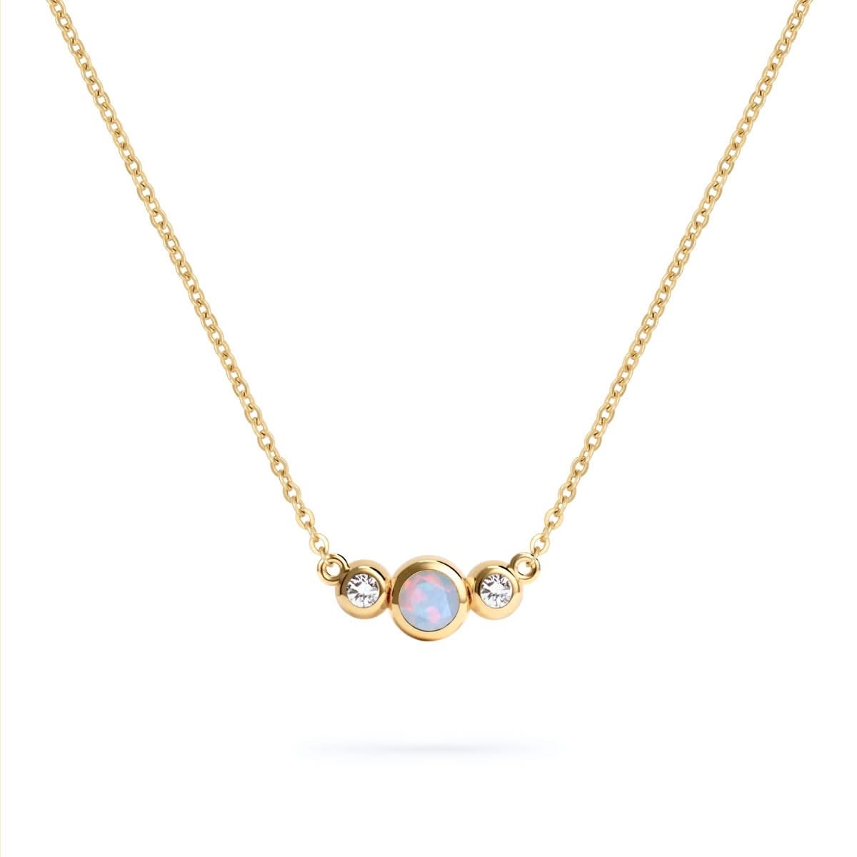 Barrington Opal Necklace with Diamond Side Stones (October)