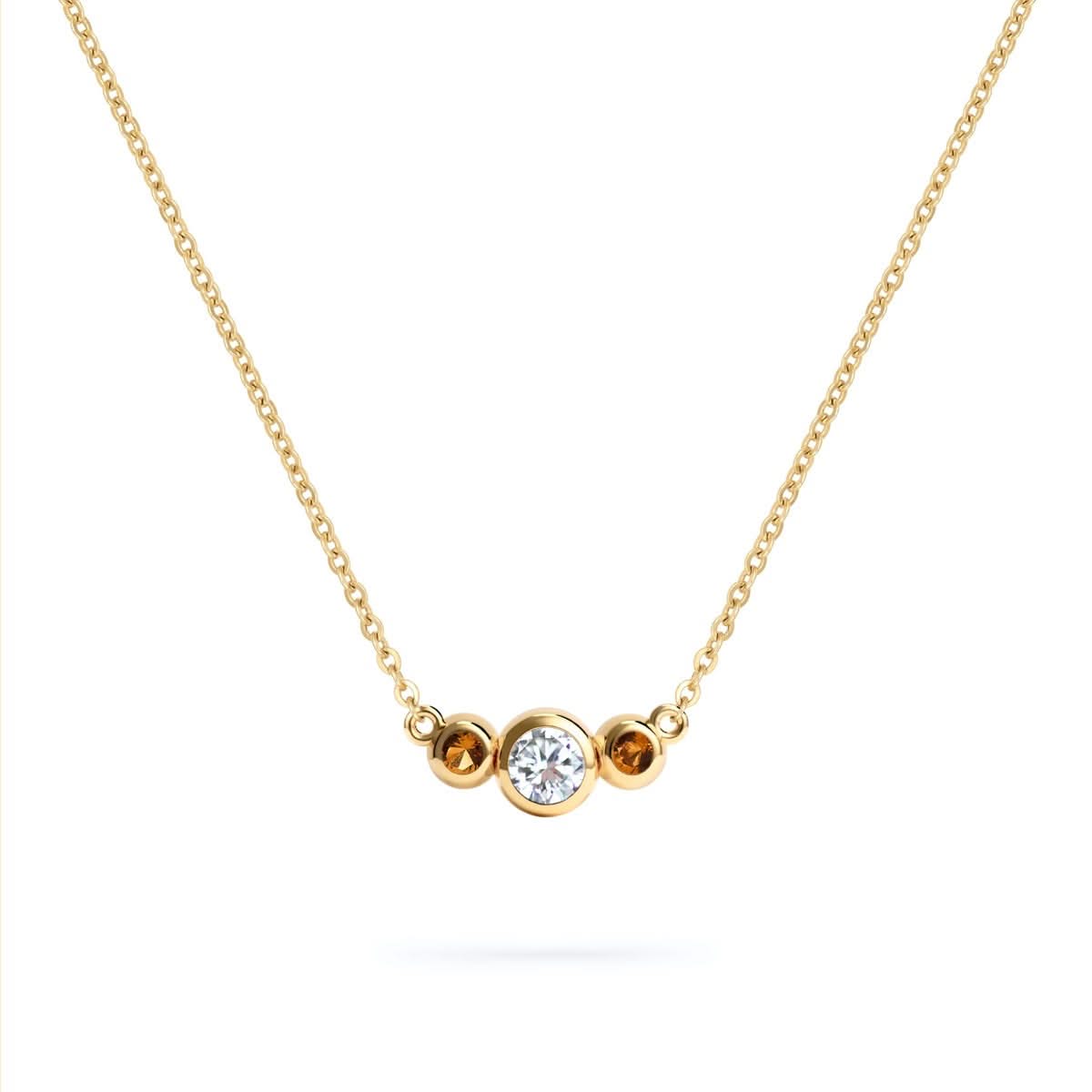 Barrington Diamond Necklace with Citrine Side Stones (November)
