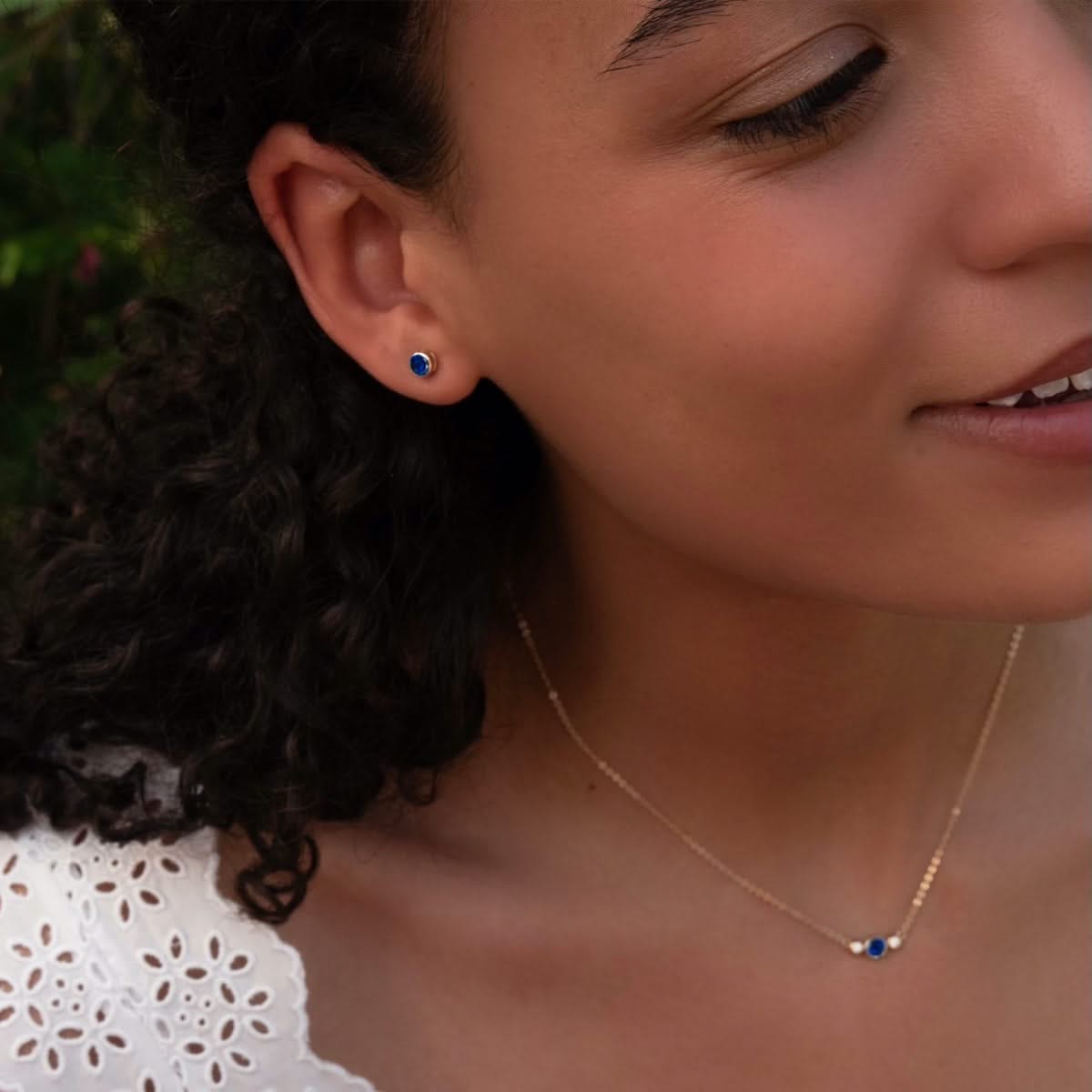 Barrington Sapphire Stud Earrings in 14k Gold (September)