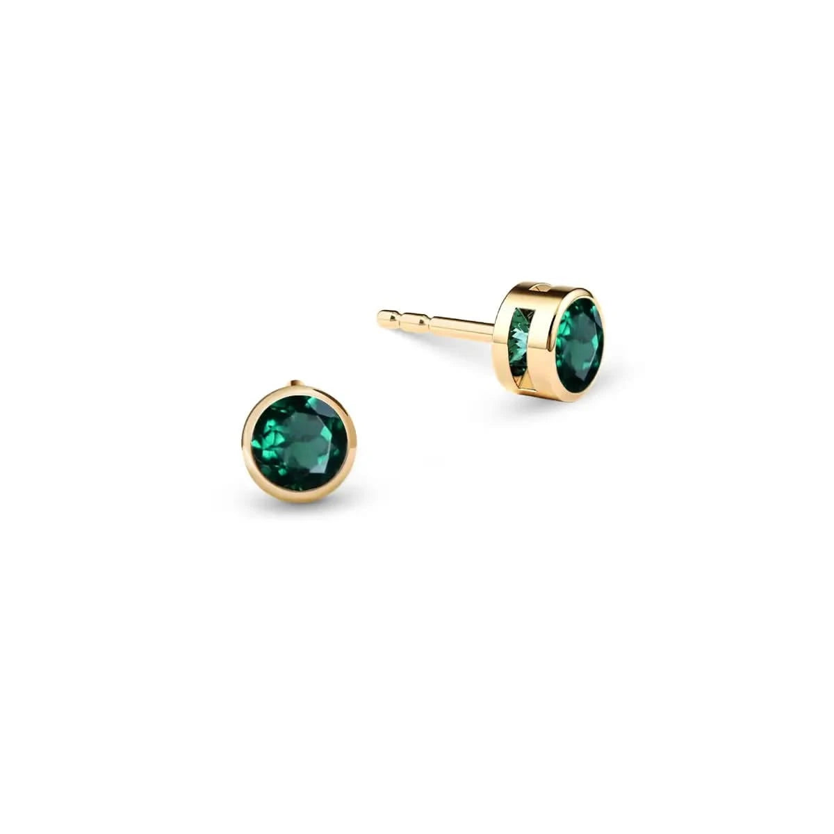 Barrington Emerald Stud Earrings in 14k Gold (May)
