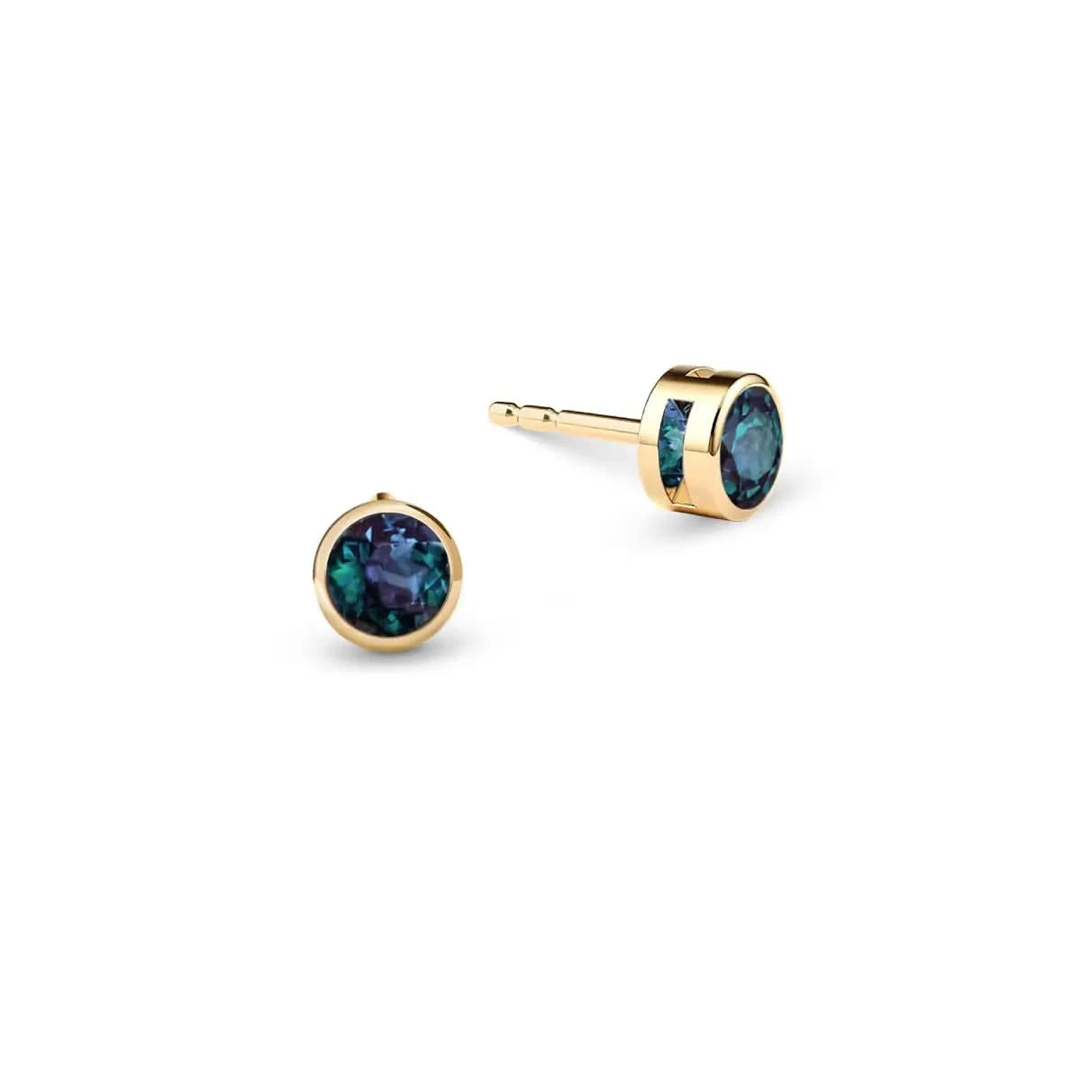 Barrington Alexandrite Stud Earrings in 14k Gold (June)