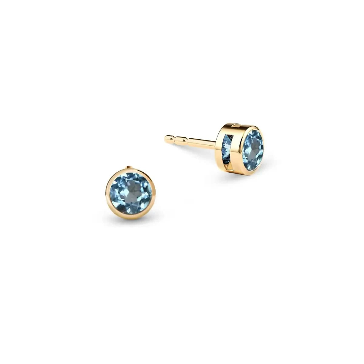 Barrington Nantucket Blue Topaz Stud Earrings in 14k Gold (December)