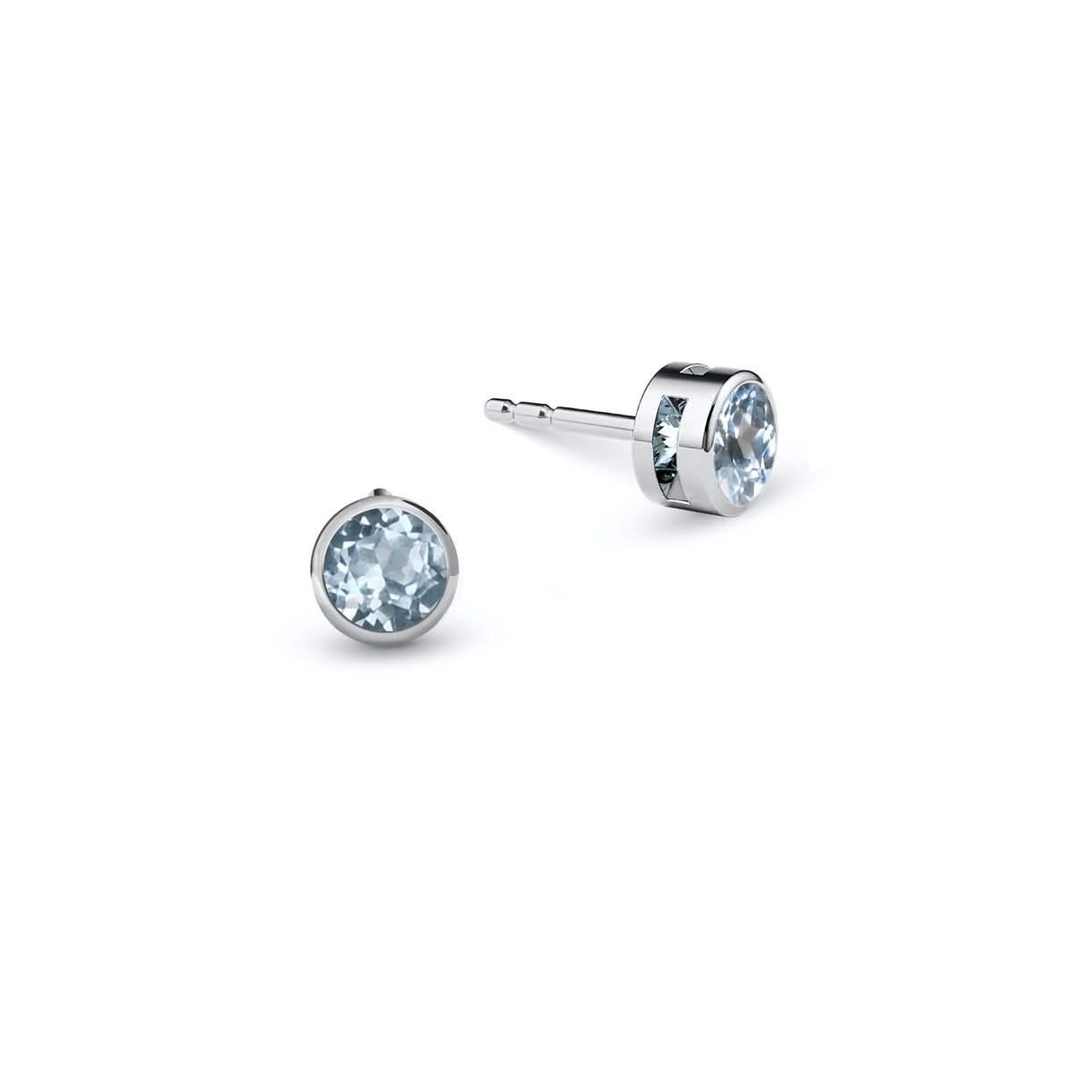 Barrington Aquamarine Stud Earrings in 14k Gold (March)