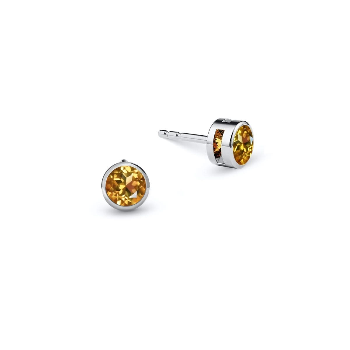 Barrington Citrine Stud Earrings in 14k Gold (November)