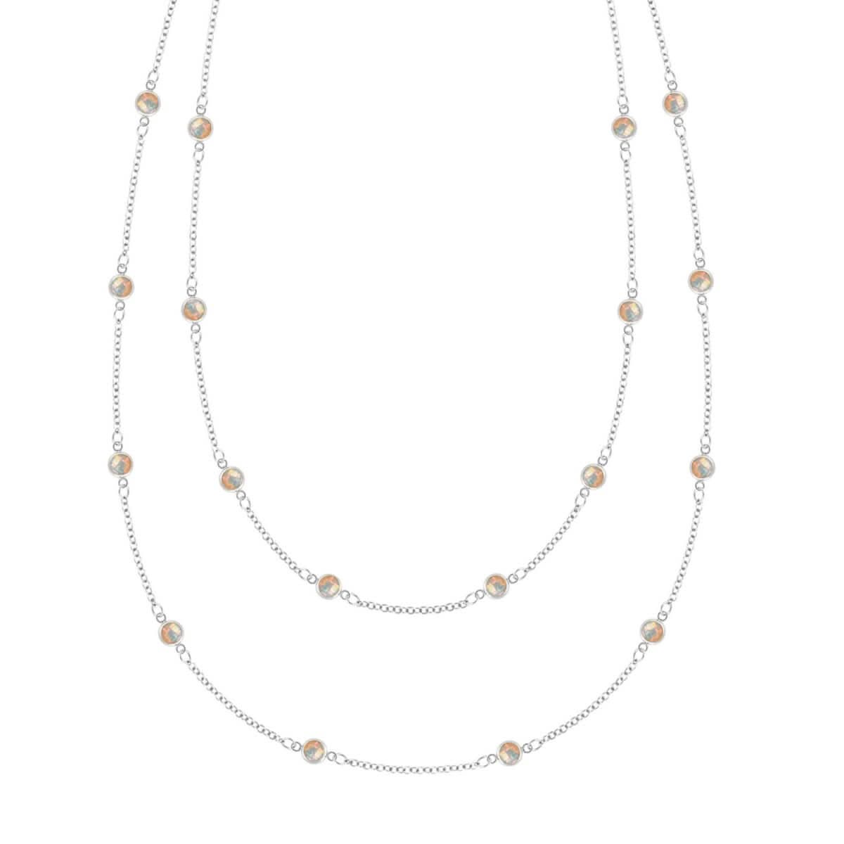 Bayberry Opal Long Necklace in 14k Gold (October)