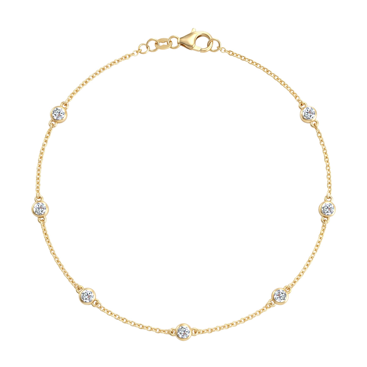 Bayberry Luxe 7 Diamond Bracelet in 14k Gold (April)