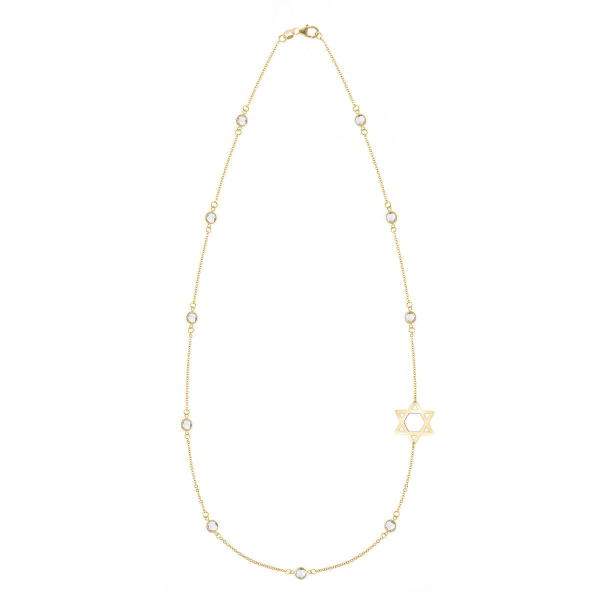 Bayberry Birthstone Star of David Necklace in 14k Gold