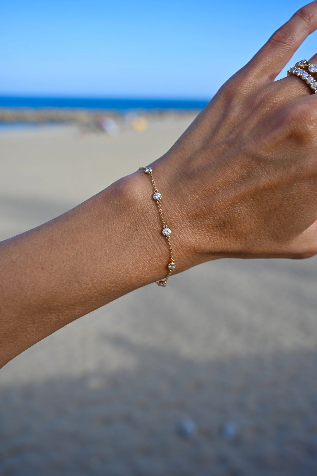 Bayberry Luxe 7 Diamond Bracelet in 14k Gold (April)