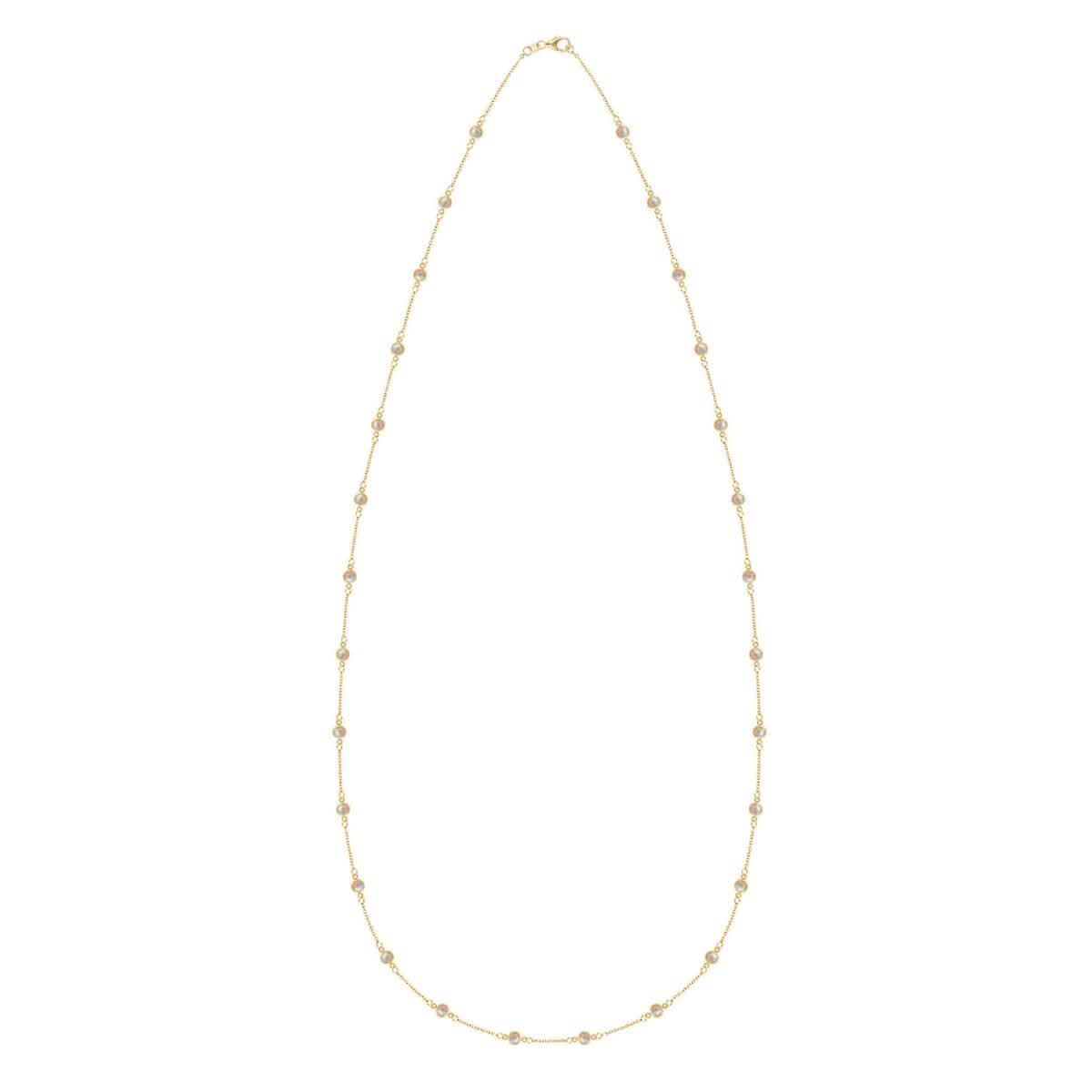 Bayberry Opal Long Necklace in 14k Gold (October)