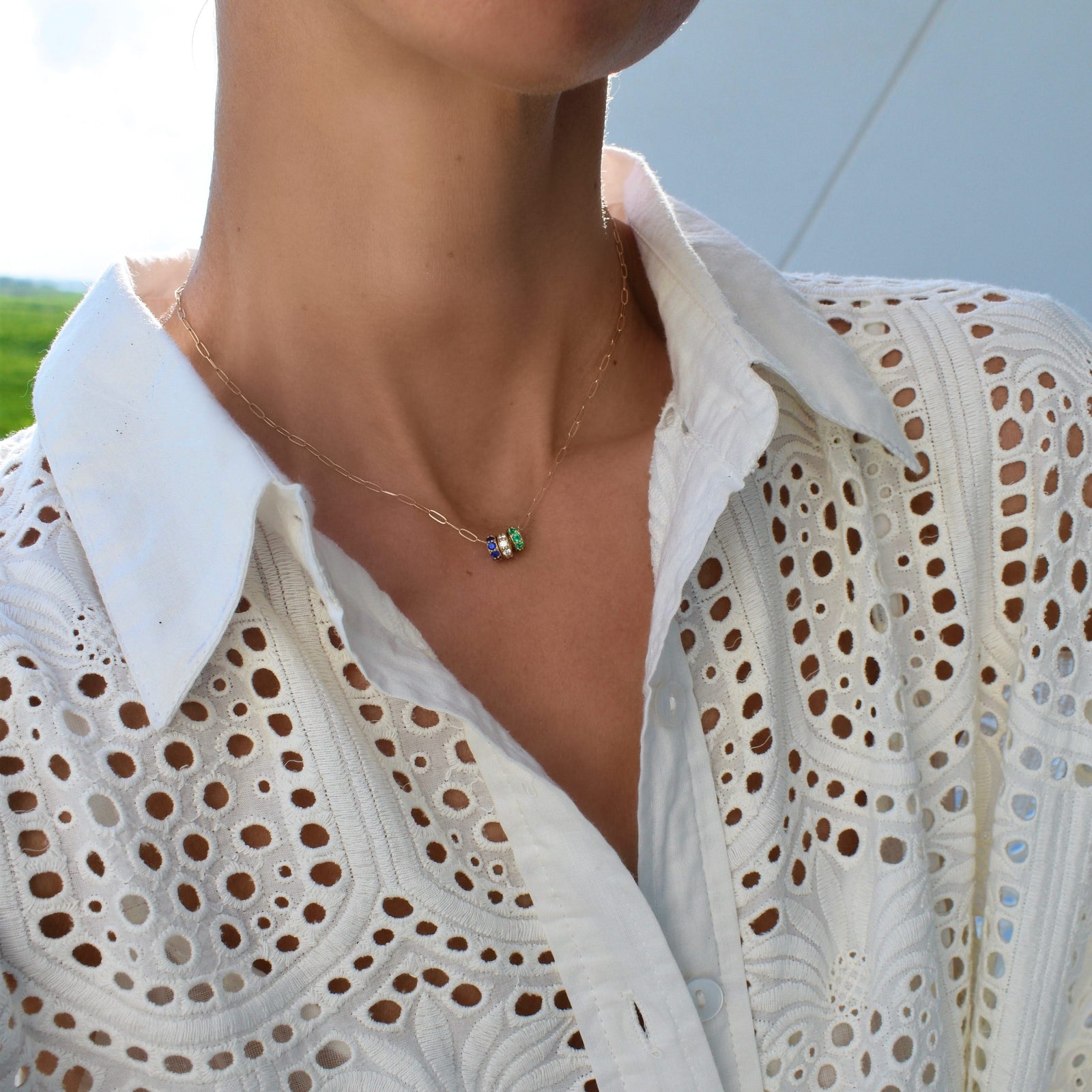 Rosecliff Sapphire Bead in 14k Gold (September)