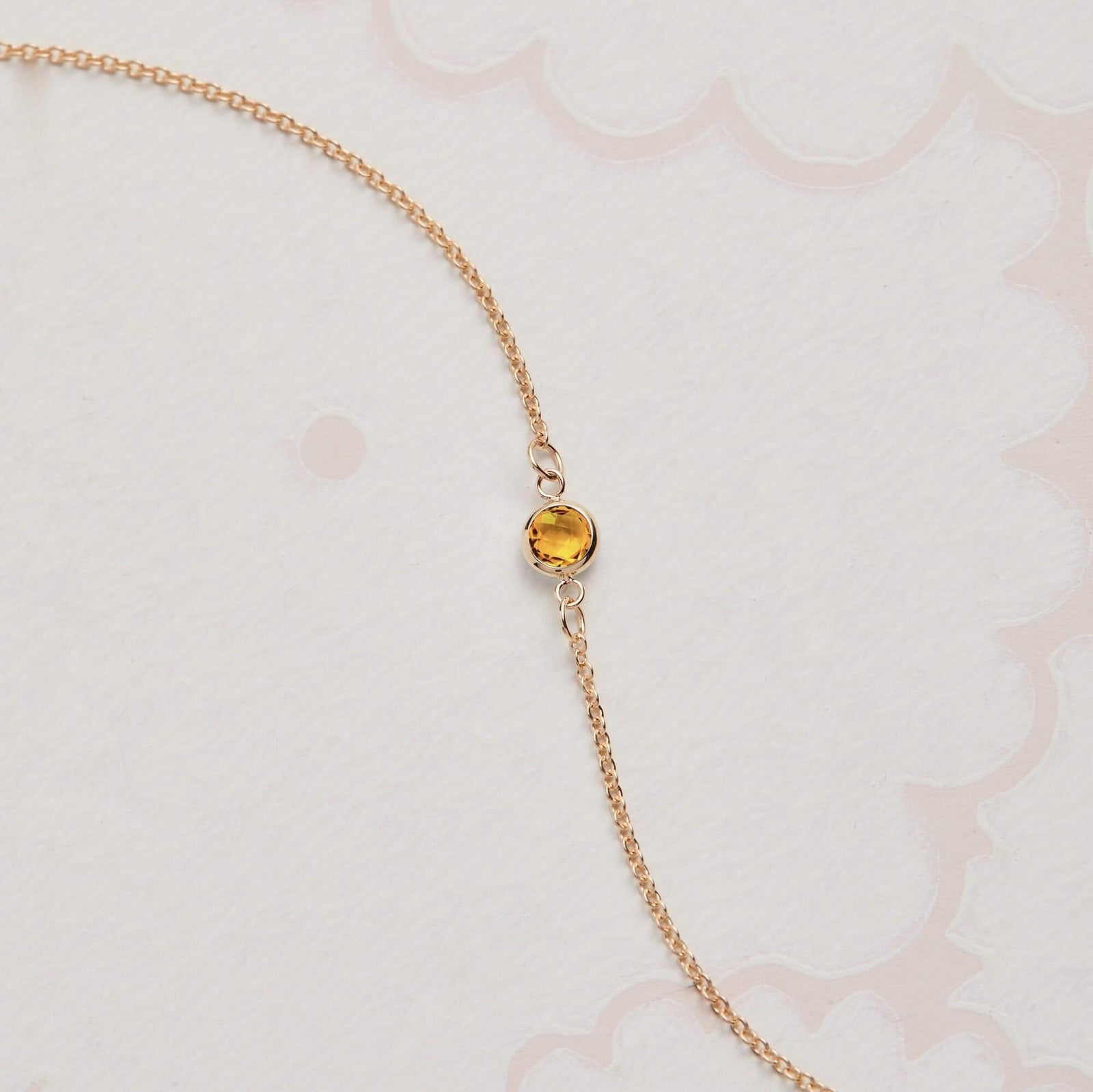 Petite 1 Citrine Bracelet in 14k Gold (November)