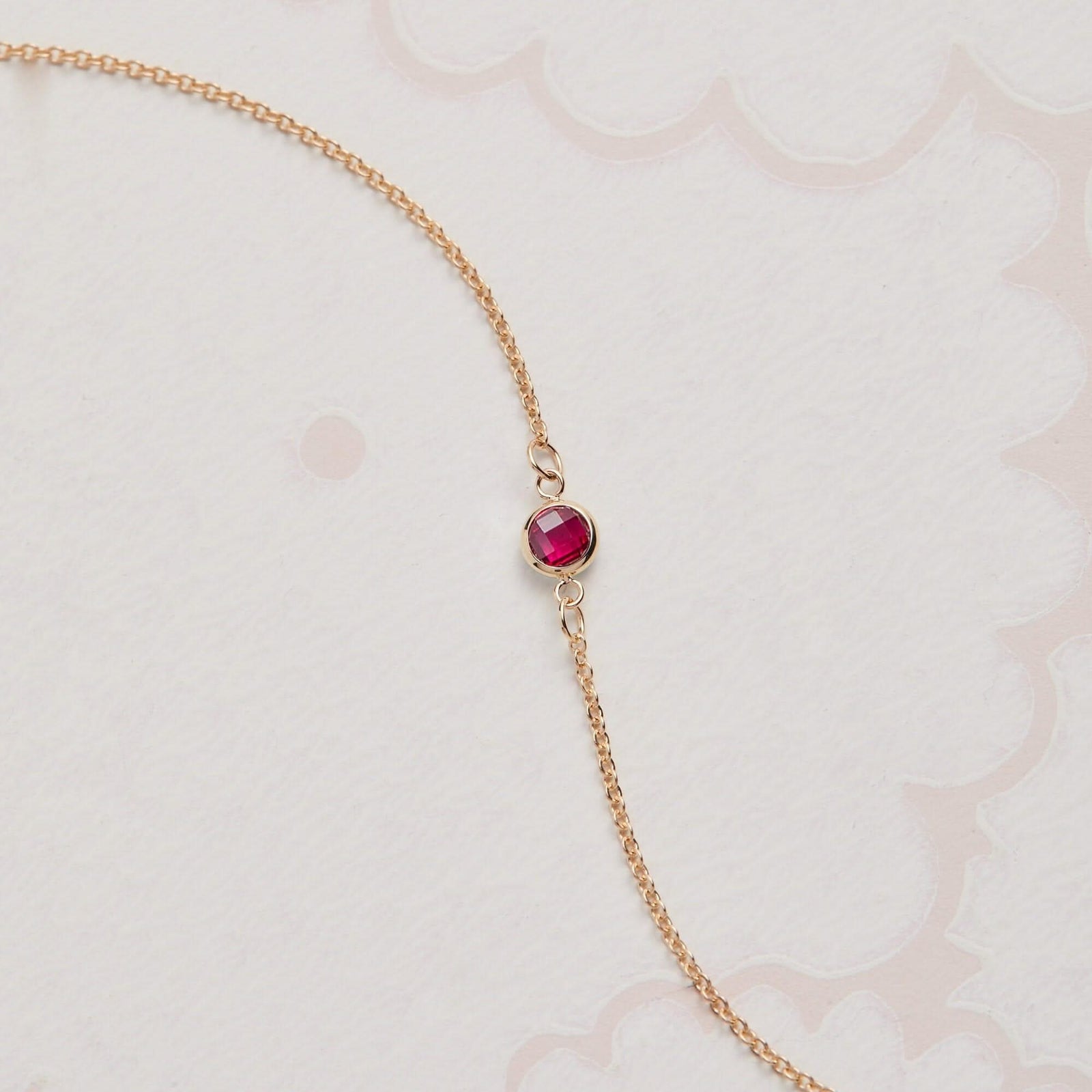 Petite 1 Ruby Bracelet in 14k Gold (July)