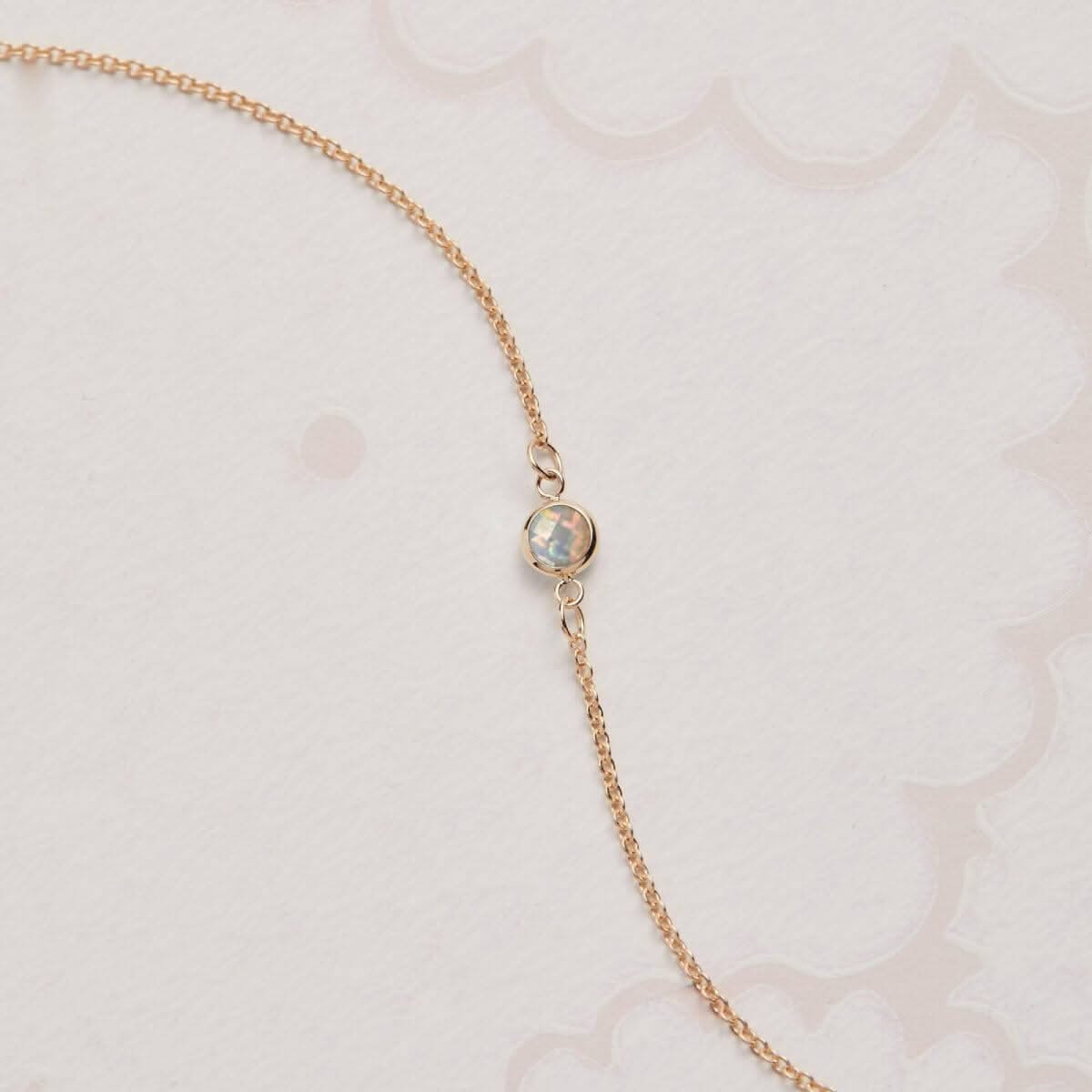 Petite 1 Opal Bracelet in 14k Gold (October)