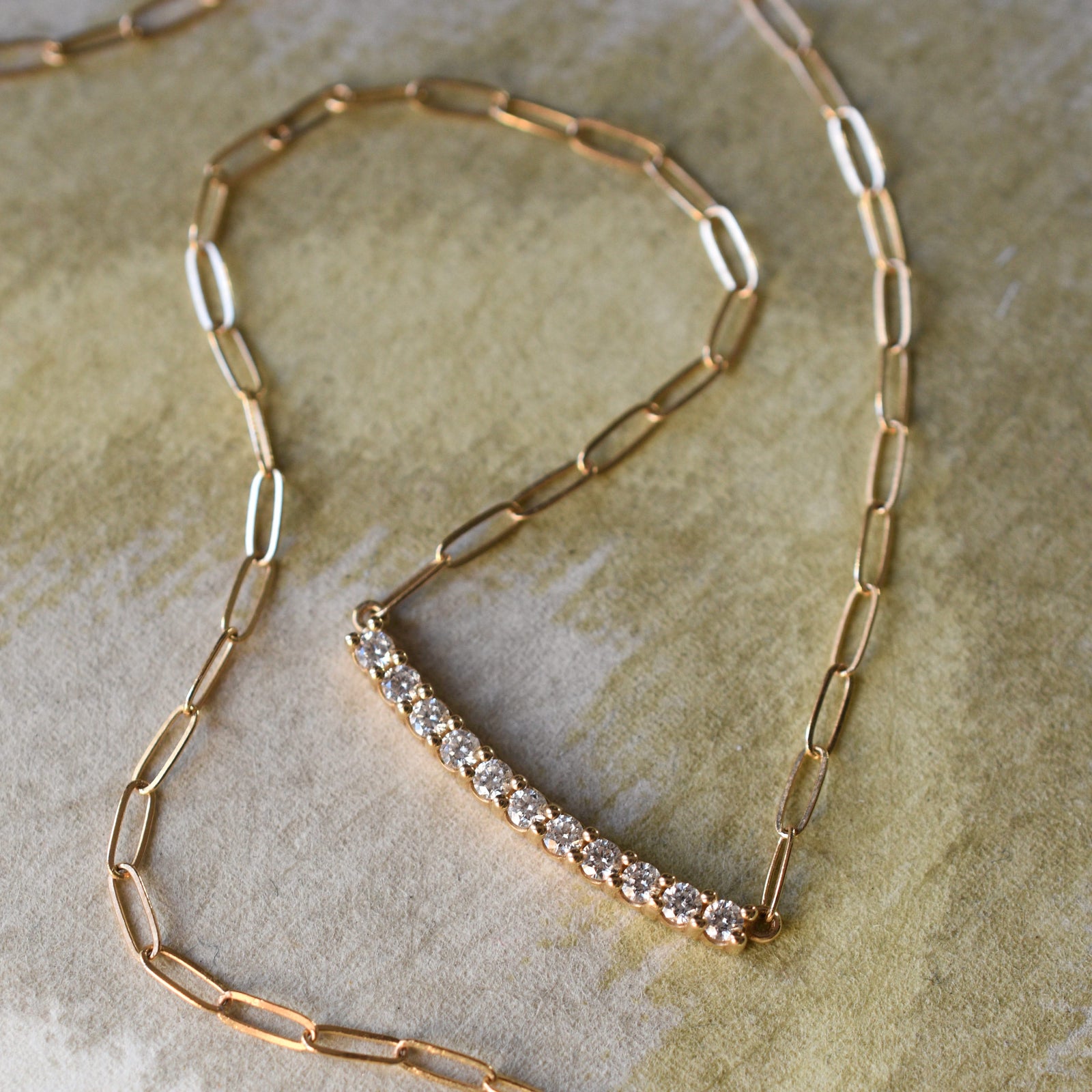 Rosecliff Diamond Bar Adelaide Mini Necklace in 14k Gold