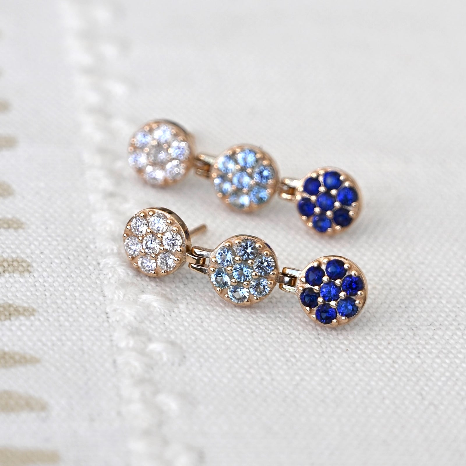 Rosecliff Birthstone Drop Earrings in 14k Gold