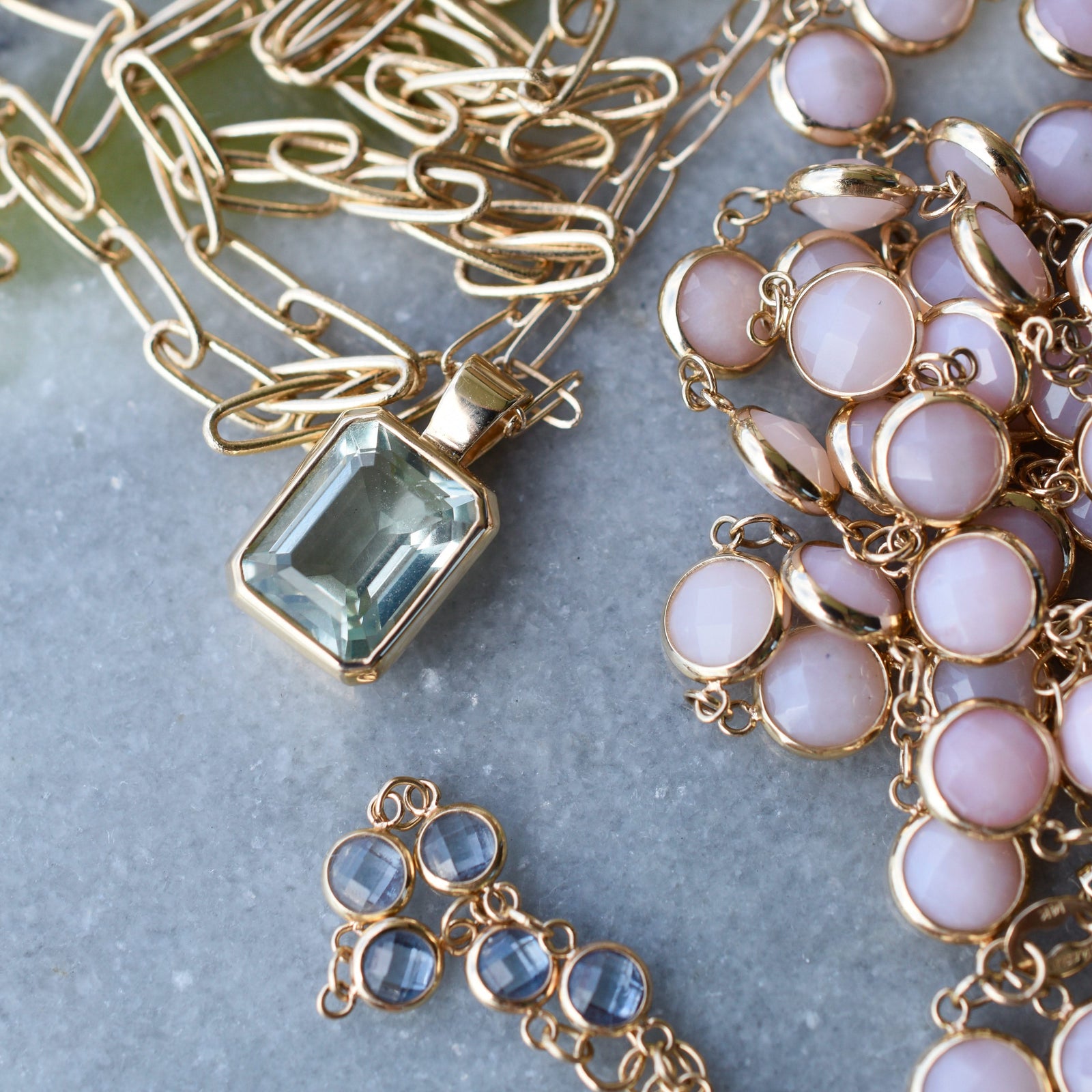 Warren Green Amethyst Pendant in 14k Gold (February)