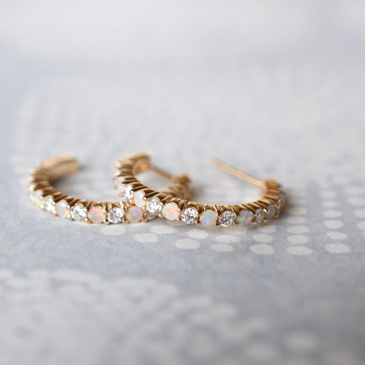 Rosecliff Birthstone Hoop Earrings in 14k Gold