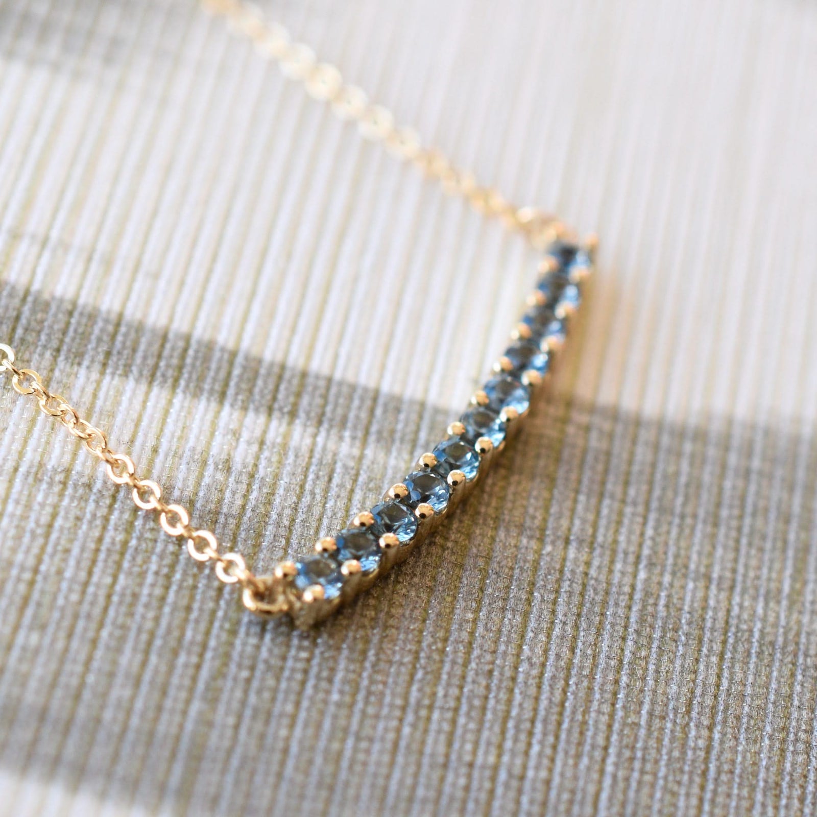 Rosecliff Nantucket Blue Topaz Bar Necklace (December)