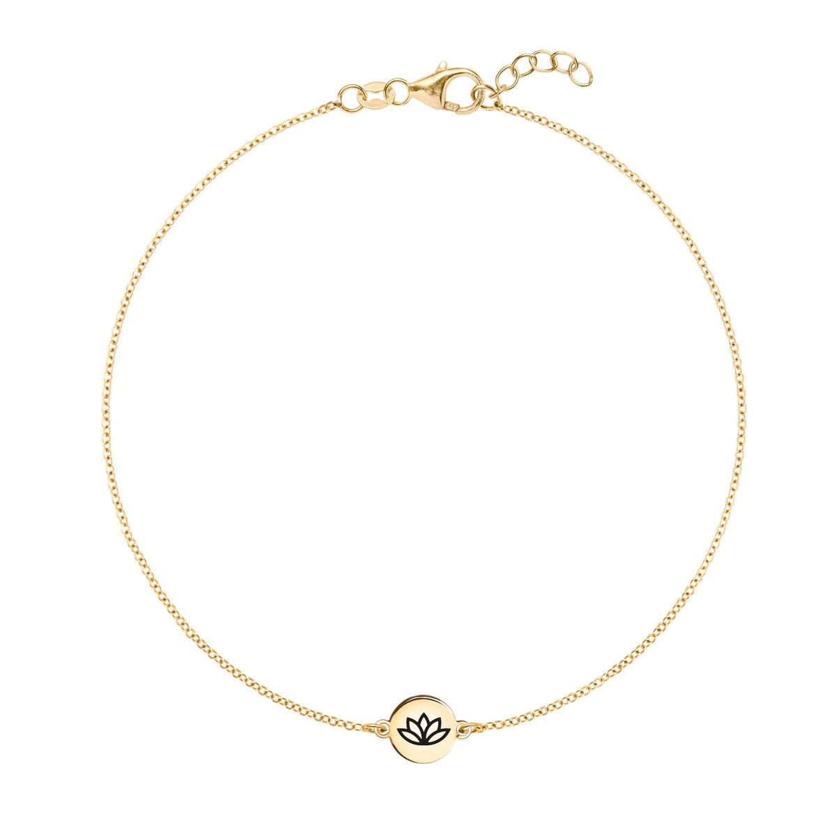 Lotus Disc Bracelet in 14k Gold