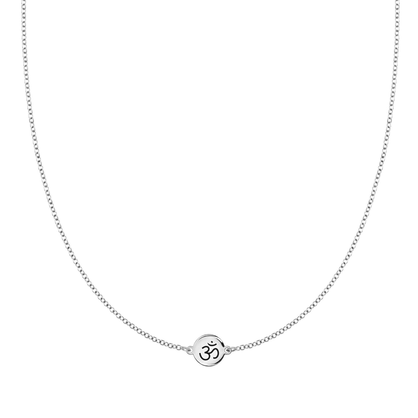 Ohm Disc Necklace in 14k Gold