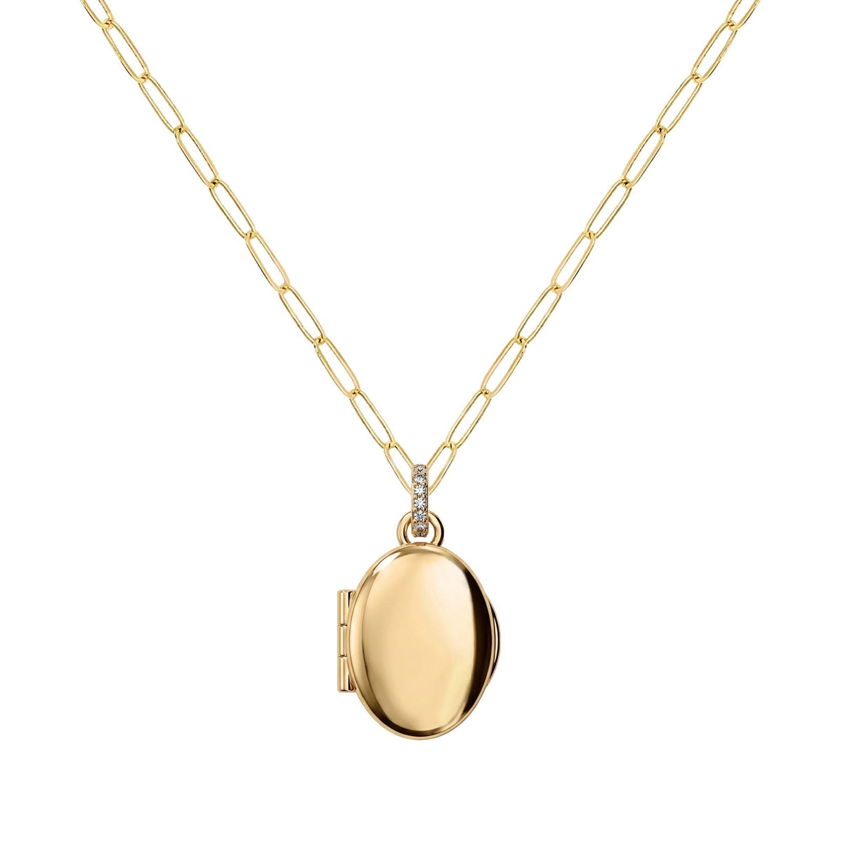 Engravable Birthstone Locket in 14k Gold