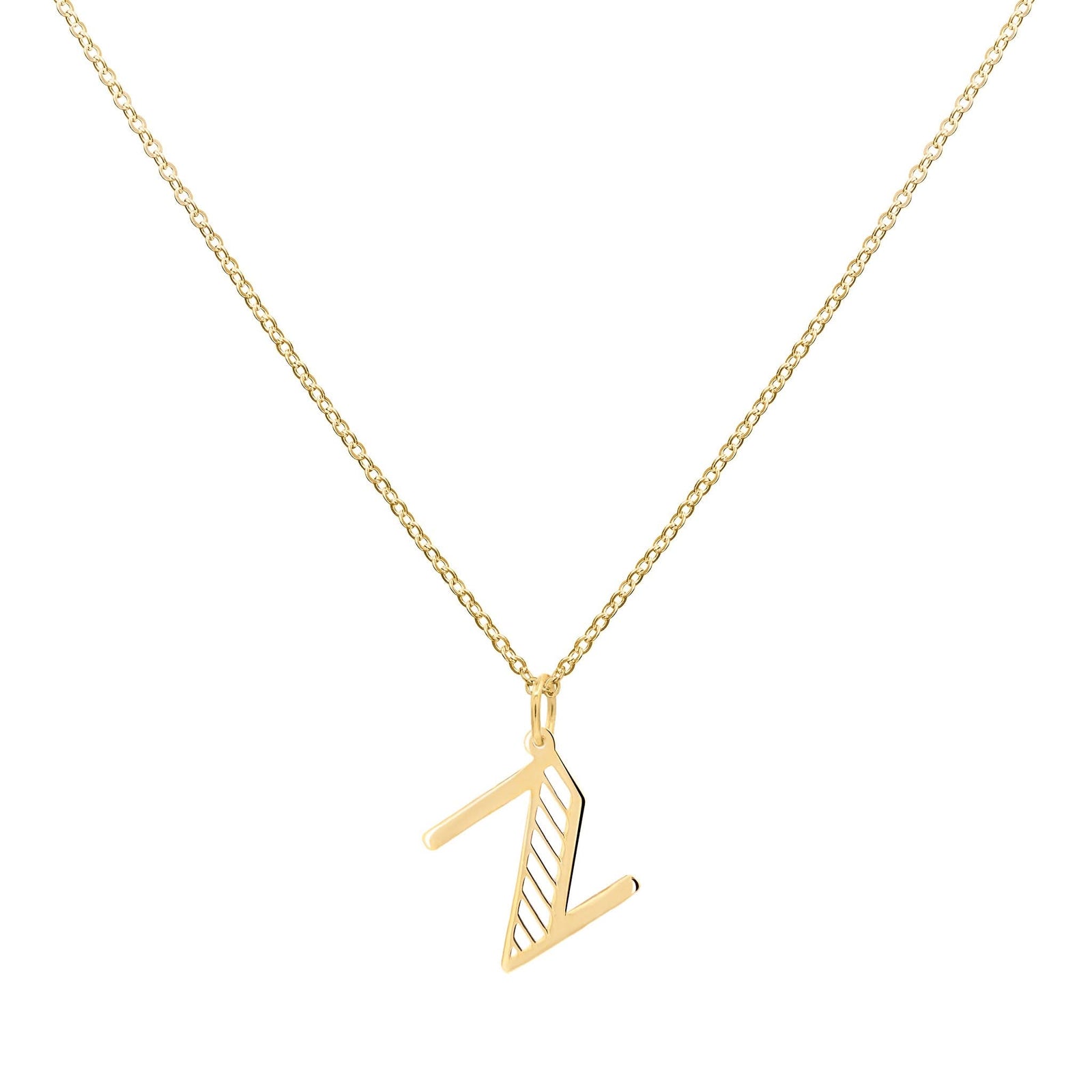 Essex Letter N Pendant in 14k Gold