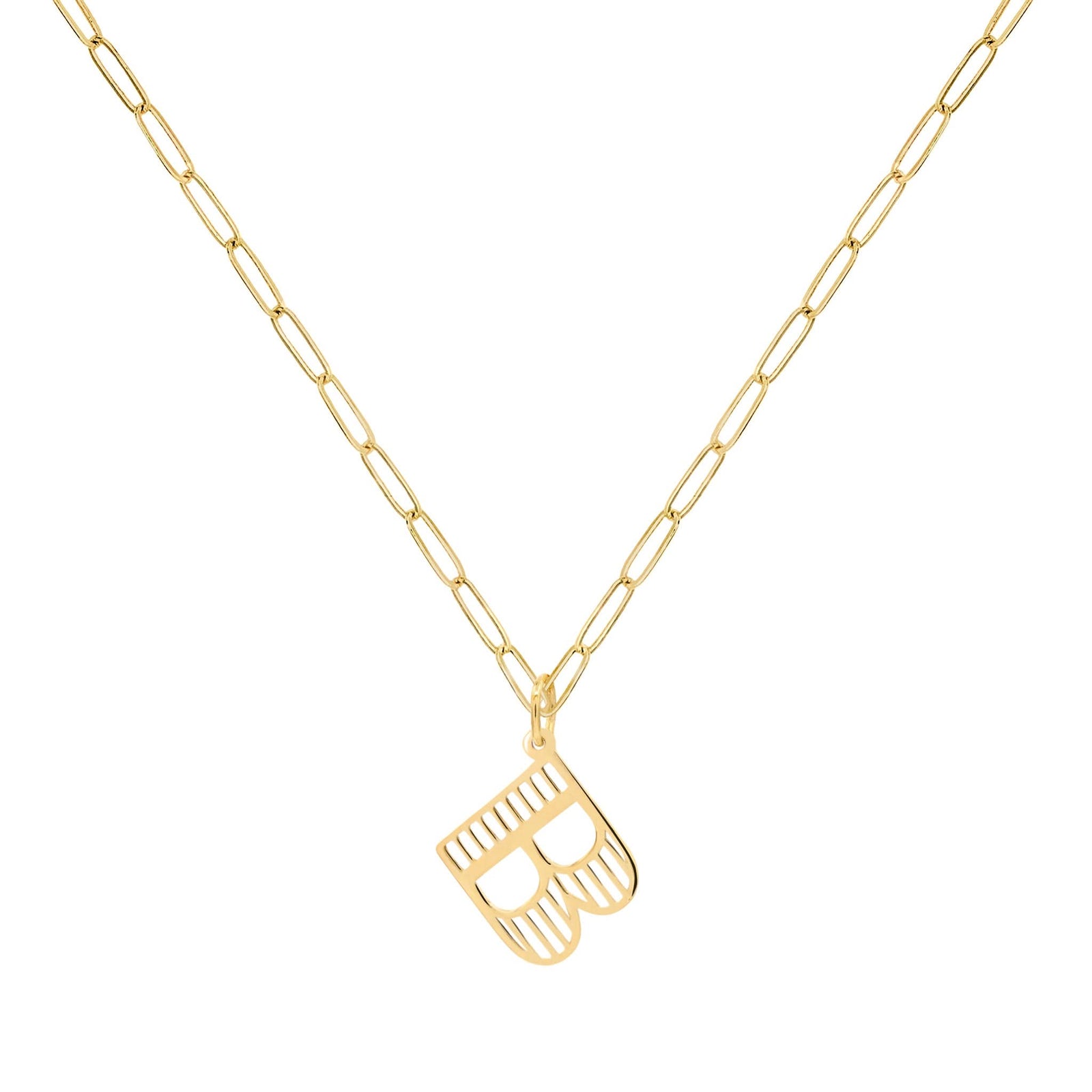 Essex Letter B Pendant in 14k Gold